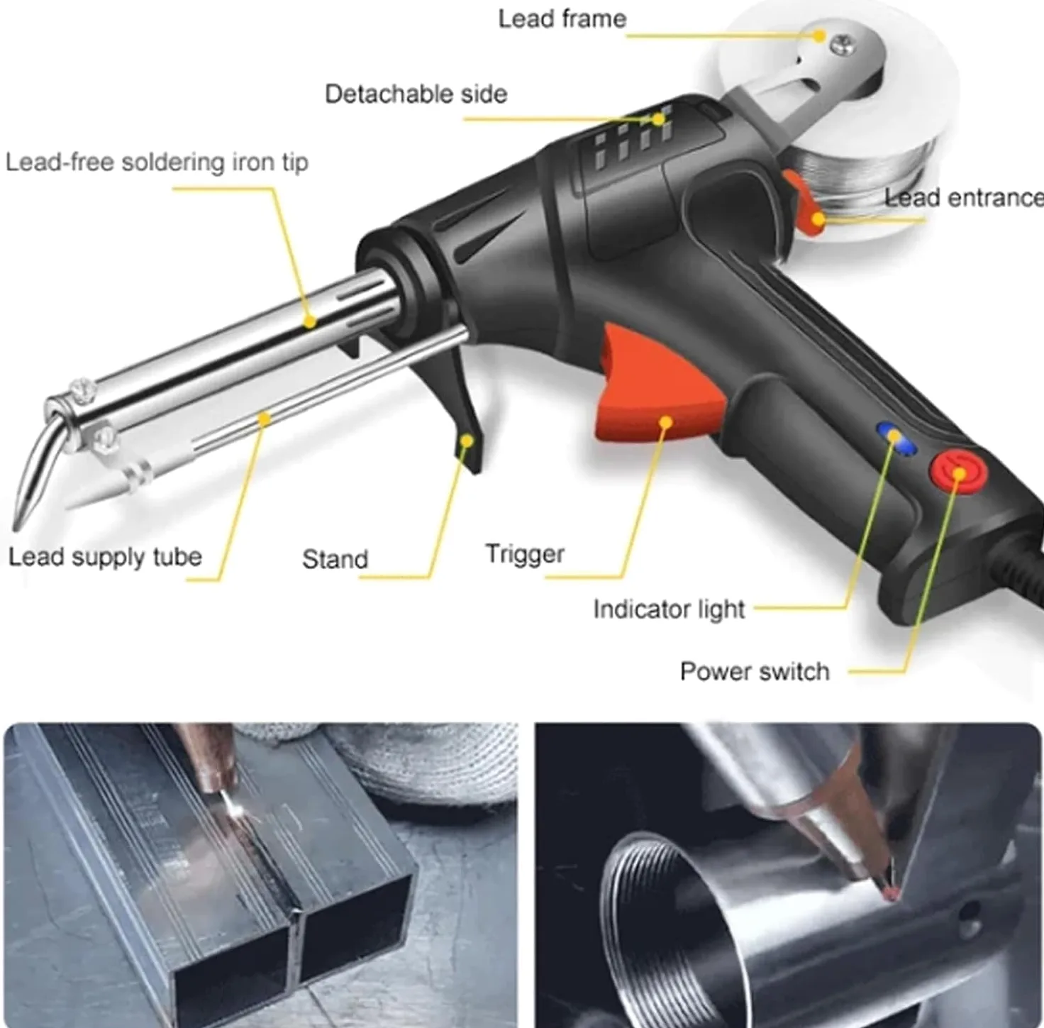 Ayyecoeeye Ensemble de 5 pièces de soudeur polyvalent Ayyecoeeye Pistolet de soudage laser industriel chauffant à l'intérieur, pistolet à souder multifonction pour bricolage industriel domestique