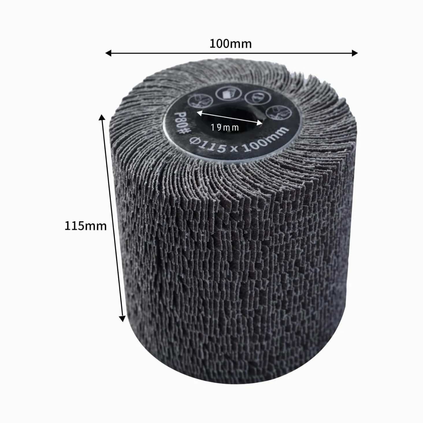 FANZWORK Brosse Lamelles Papier de Verre Grain 80 – 115x100 mm – Compatible avec Machine à Satiner et Rénovateurs Extérieurs