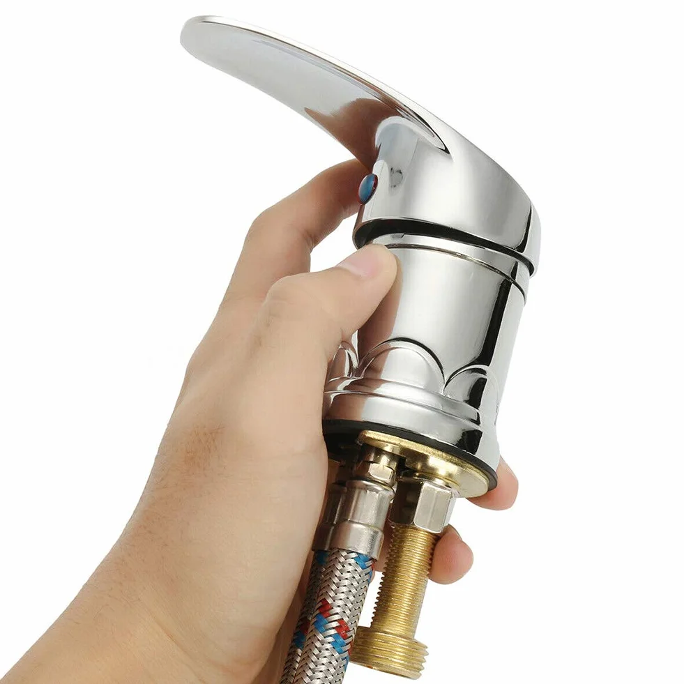 Faderr Kit de robinet salon coiffure, bol shampooing douche, d'eau pour la maison, spa, mélangeur chaud et froid le lit ou l'unité lavage arrière (argent), Taille unique