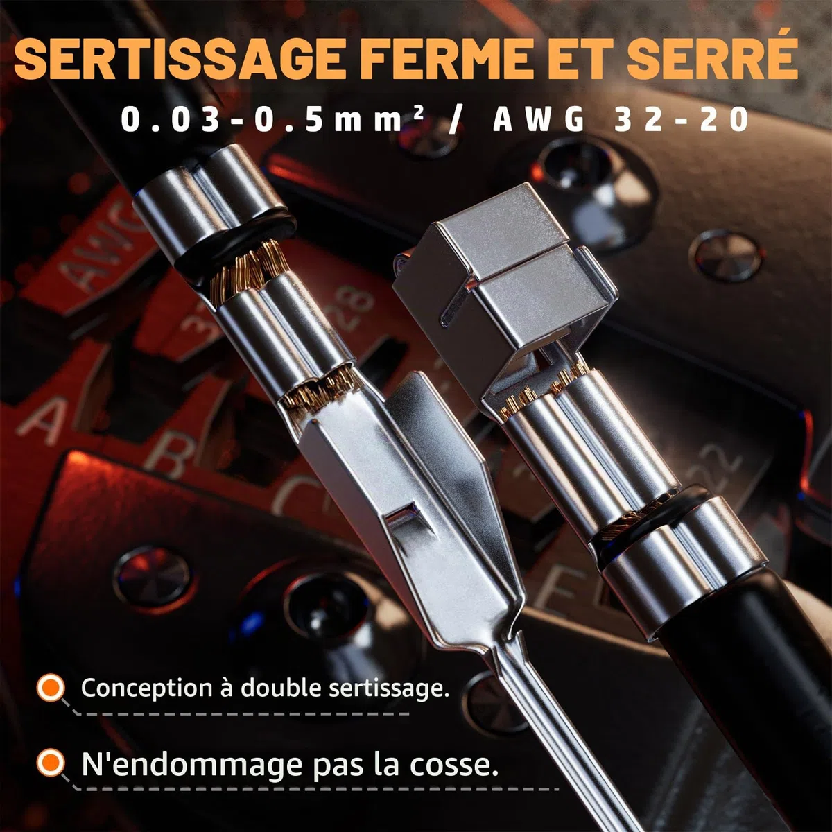 PEBA Outil à sertir JST PH 2.0, avec 21 types de connecteurs JST-PH 2/3/4/5/6/7 broches + connecteur JST-SYP, pince à sertir 0,03-0,5 mm² pour connecteurs PH, Dupont, JST, Molex, IC