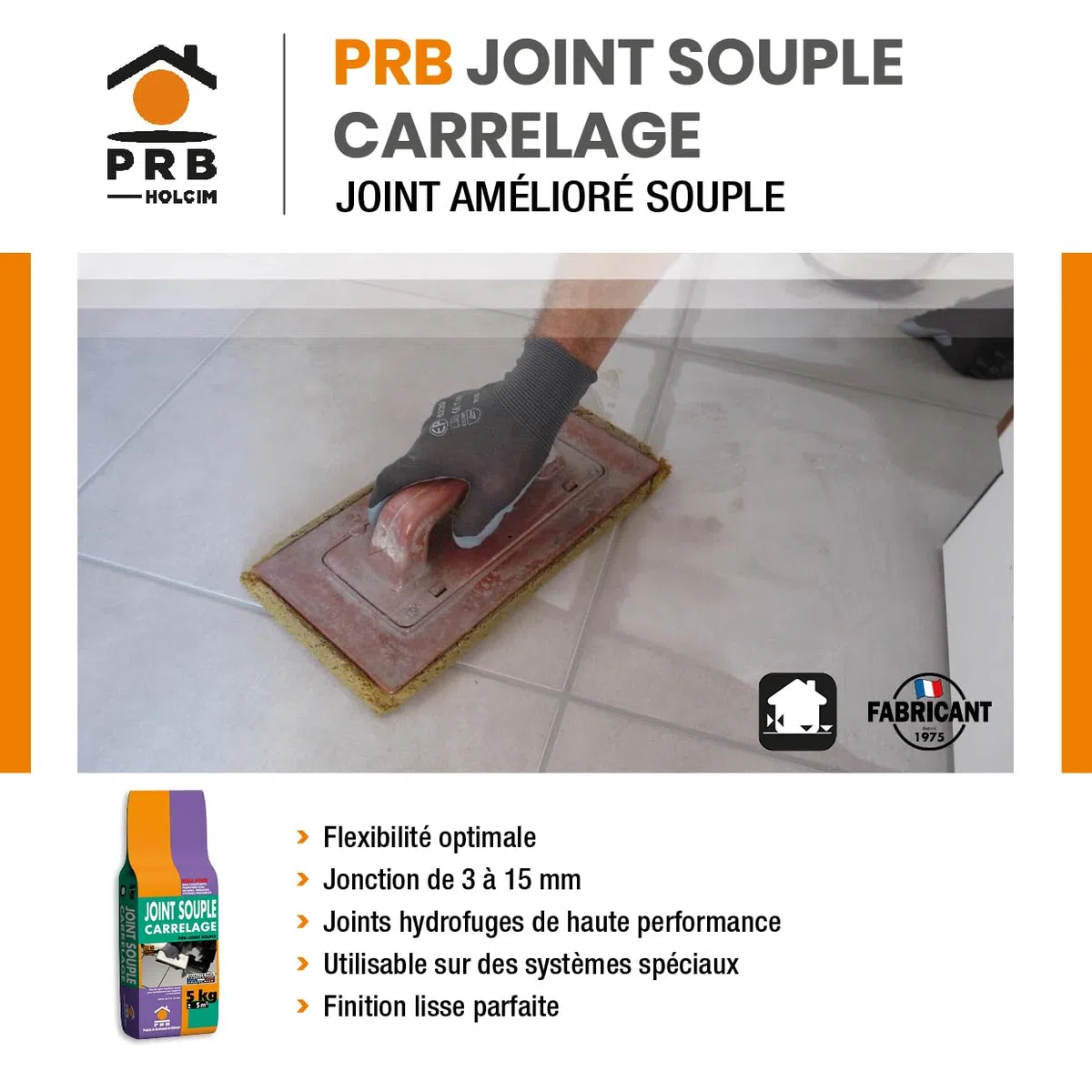 Joint Amélioré Souple Carrelage C47 Gris Anthracite 5kg - Joint Haute Performance pour Murs et Sols Intérieur/Extérieur - Finition Durable, Hydrofuge et Résistante aux Déformations