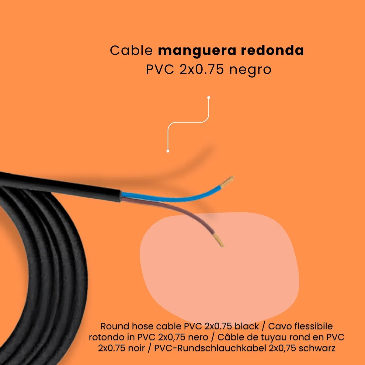 Câble Électrique 25m 2x0.75mm² Noir | H03VV-F Flexible Double Isolation PVC | Installation Intérieure/Extérieure | Résistant | Parfait pour Lampes, Appliques, Connexions, Projets Maison