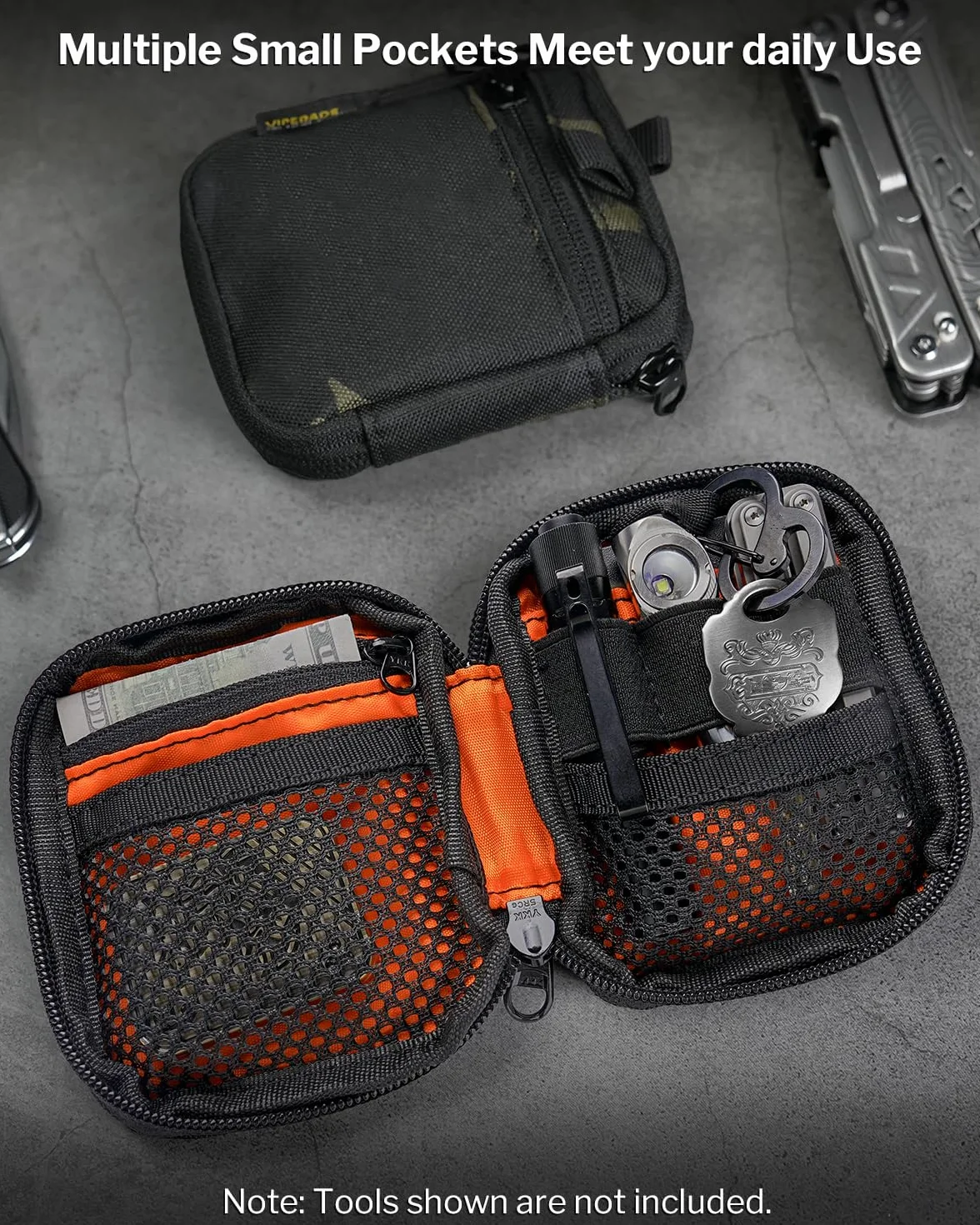 VIPERADE VE34 Mini Pochette EDC, Petite Sacoche pour Outils de Poche et multitools, Pochette EDC compacte Servant de Mini Portefeuille pour Homme