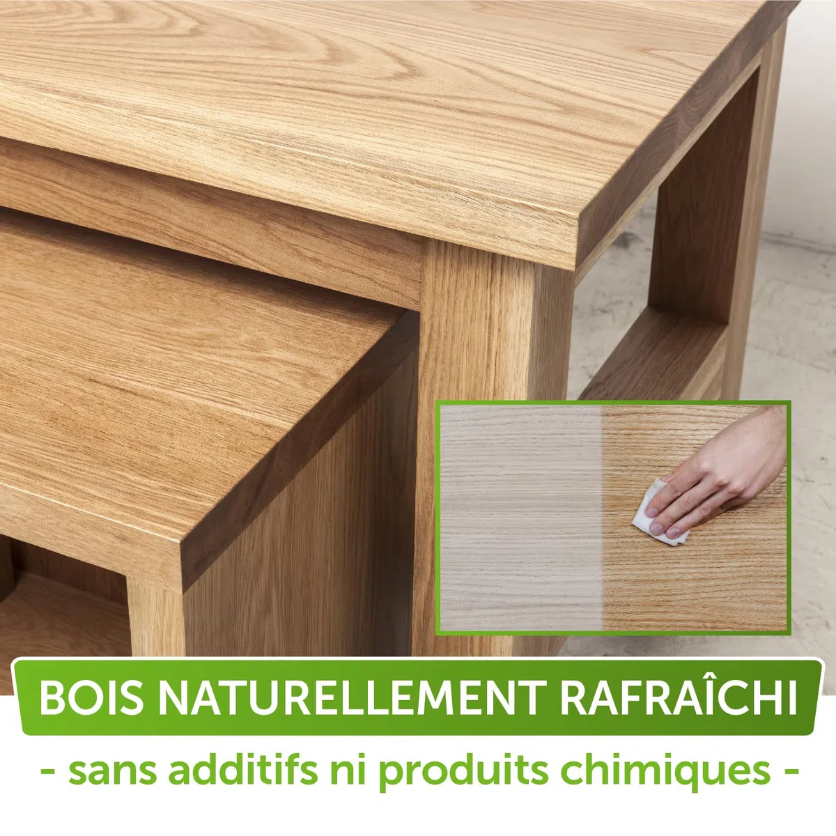 Nordicare Huile de lin pour bois – Huile de lin 100 % pure et naturelle pour meubles d'intérieur – Qualité alimentaire soulignant la structure originale – Fabriquée au Danemark (1 l)