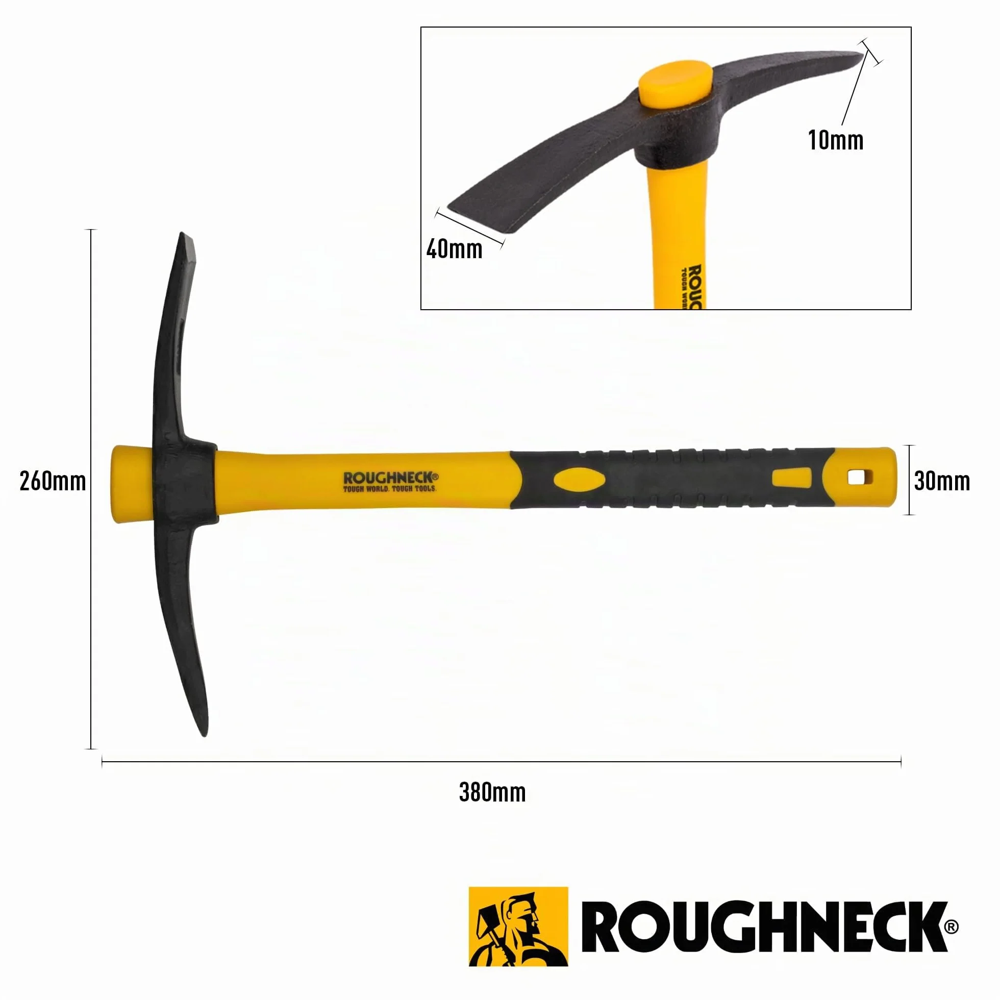 Roughneck ROU64011 Micro Pick Mattock avec poignée en fibre de verre, multicolore, 1 paquet
