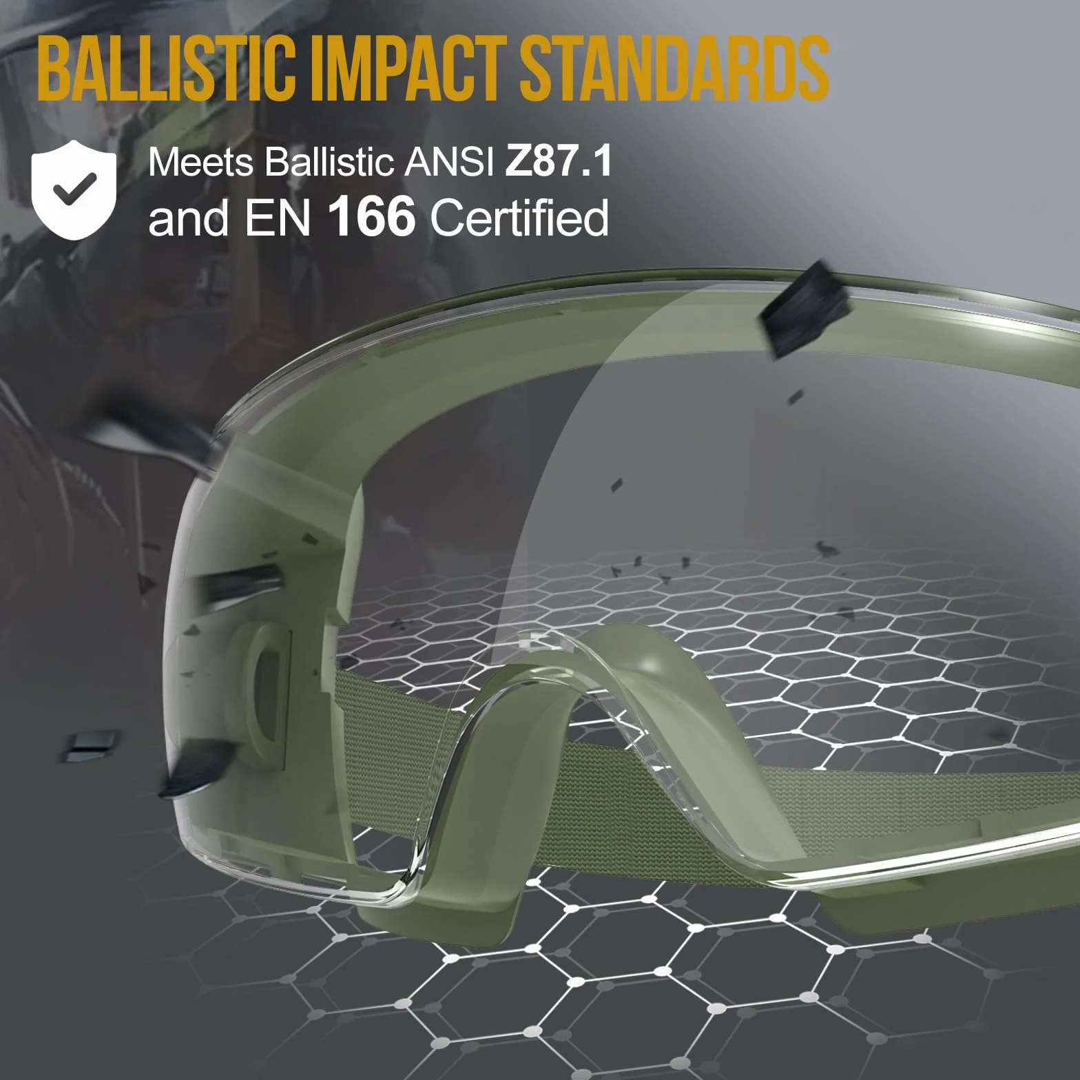 OneTigris Lunette de Protection Travail, Surlunettes de Sécurité Anti-buée, Certifiées CE EN166, Lunette Airsoft pour Porteurs de Lunettes, Chantiers, Laboratoires
