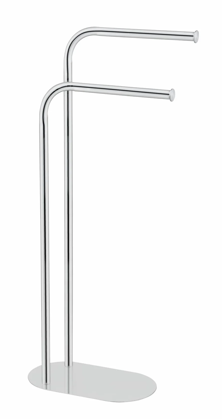 Porte-Serviettes Mod. Levante Support Serviette et Manteaux autoportant Design Salle de Bain en Acier Inoxydable 30x79x17 cm Argent Brillant