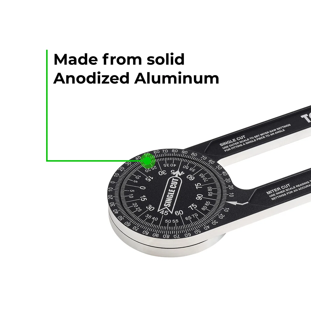 Toolzilla Rapporteur d'angle en aluminium de 17,8 cm – Outil de mesure avec plusieurs échelles pour le travail du bois, le travail du métal et tous les métiers de la construction