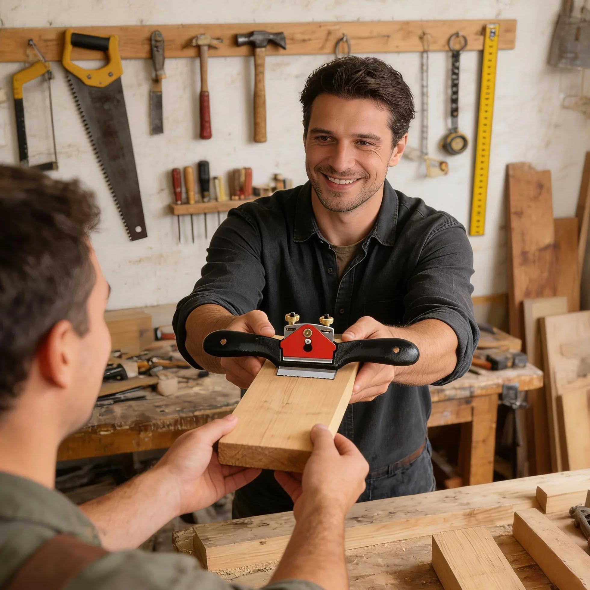 MINGZE Travail du bois Ajustable Coupe Bord Parlait Se raser pour Sculpteur sur bois, Rabot à main en bois de rabot de plan pour le bois dur de charpentier de bois dur (9 pouces)