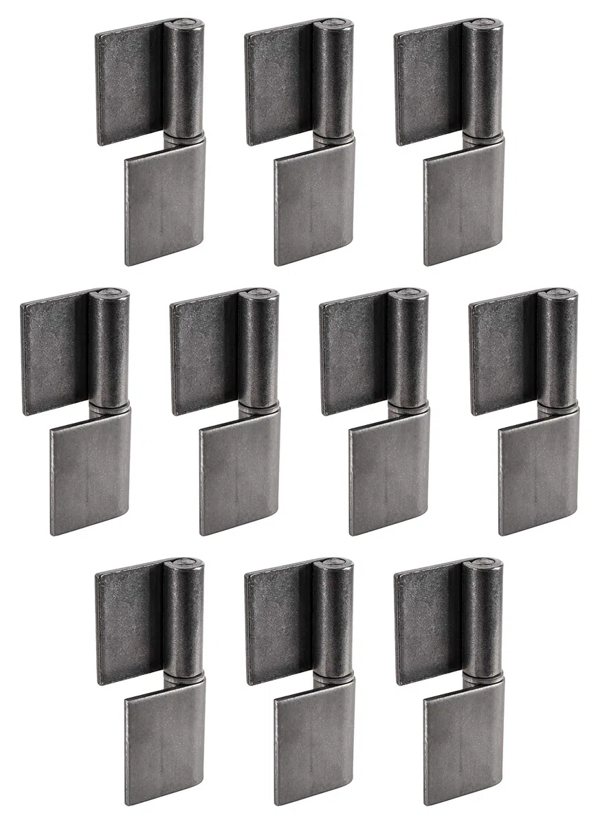 Gedotec Charnières à souder | 10 pièces | Pour portes métalliques | Hauteur 80 mm | DIN droite