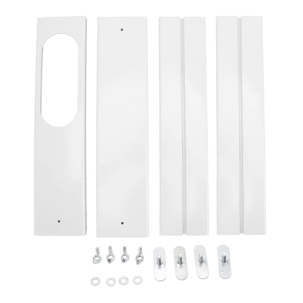 Kit d'évent de fenêtre de climatisation portable Plaque d'étanchéité de fenêtre régulable 16,9 à 55 pouces Convient à la maison et au bureau Plaque d'étanchéité de climatisation, 4 pièces