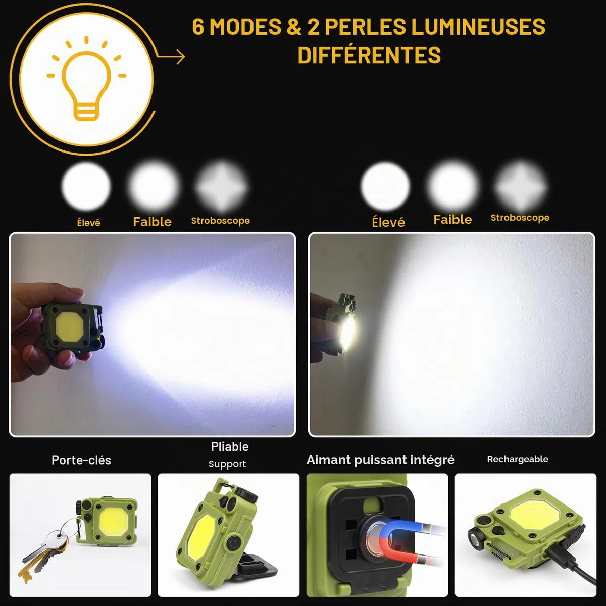 Lampe Torche LED Ultra Puissante, 1,000,000 Lumens Lampe De Poche, Torche LED Puissante Rechargeable, Lampe Torche Puissante, XHQ99.2 Torche à Haute Luminosité, Pour Camping Randonnée Urgence