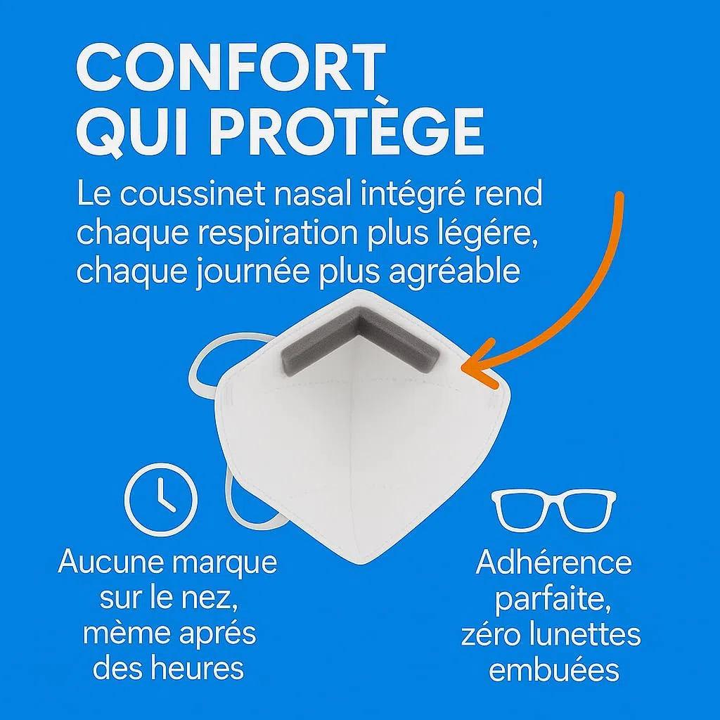 30 Masque FFP3 Certifiés CE, Masque 5 Couches Sans Valve, Masques de Protection Adulte contre les Poussières et les Particules, Masques de Protection Respiratoire Filtrant BFE≥99, 30 Pièces