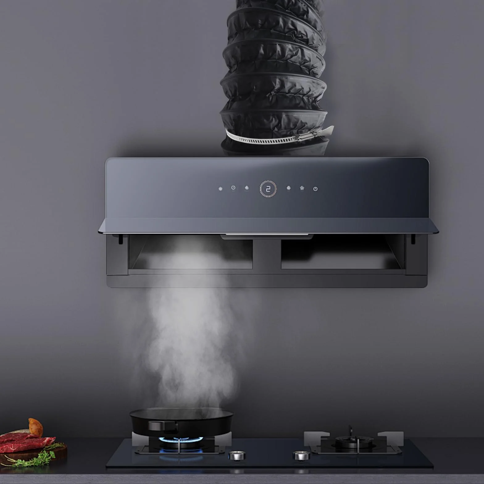 Tuyau d'évacuation 125 mm Longueur 6 m Noir Gaine Ventilation en Aluminium Tuyau D'évacuation D'air avec 2 Colliers de Serrage en Acier pour Climatisation Déshumidificateur Extracteur