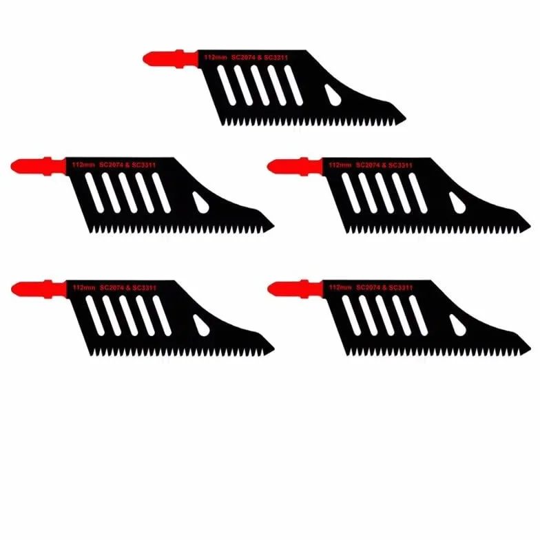 Lot de 5 lames de scie sauteuse Outil de coupe 112 mm 11TPI Lames de scie sauteuse Cutter pour bois plastique Outil de coupe rapide Lames de scie partie