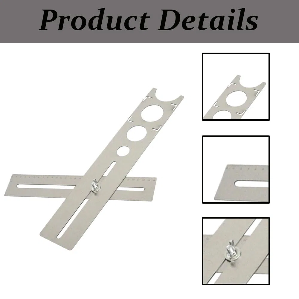 Localisateur de trou de carrelage en céramique de 60 cm, outil de poinçonnage portable en acier inoxydable pour marbre, plage de mesure, trou de perçage précis, guide de perçage de sol pour coupe de