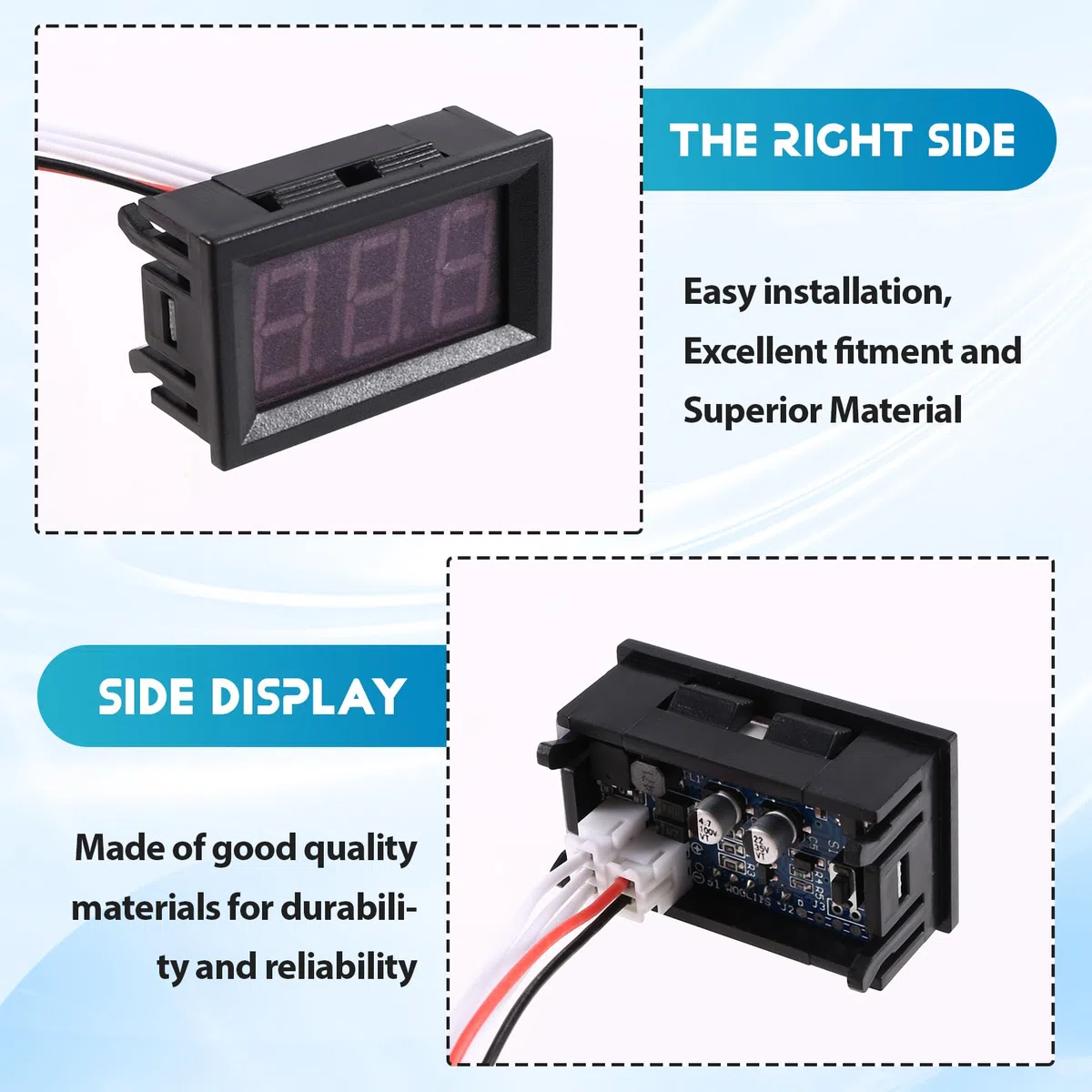 Ampèremètre Numérique à Effet Hall 100 A, Charge, Décharge, Tension, Courant, LED, DC 12 V, 24 V, 48 V, 60 V, 72 V, pour Voiture