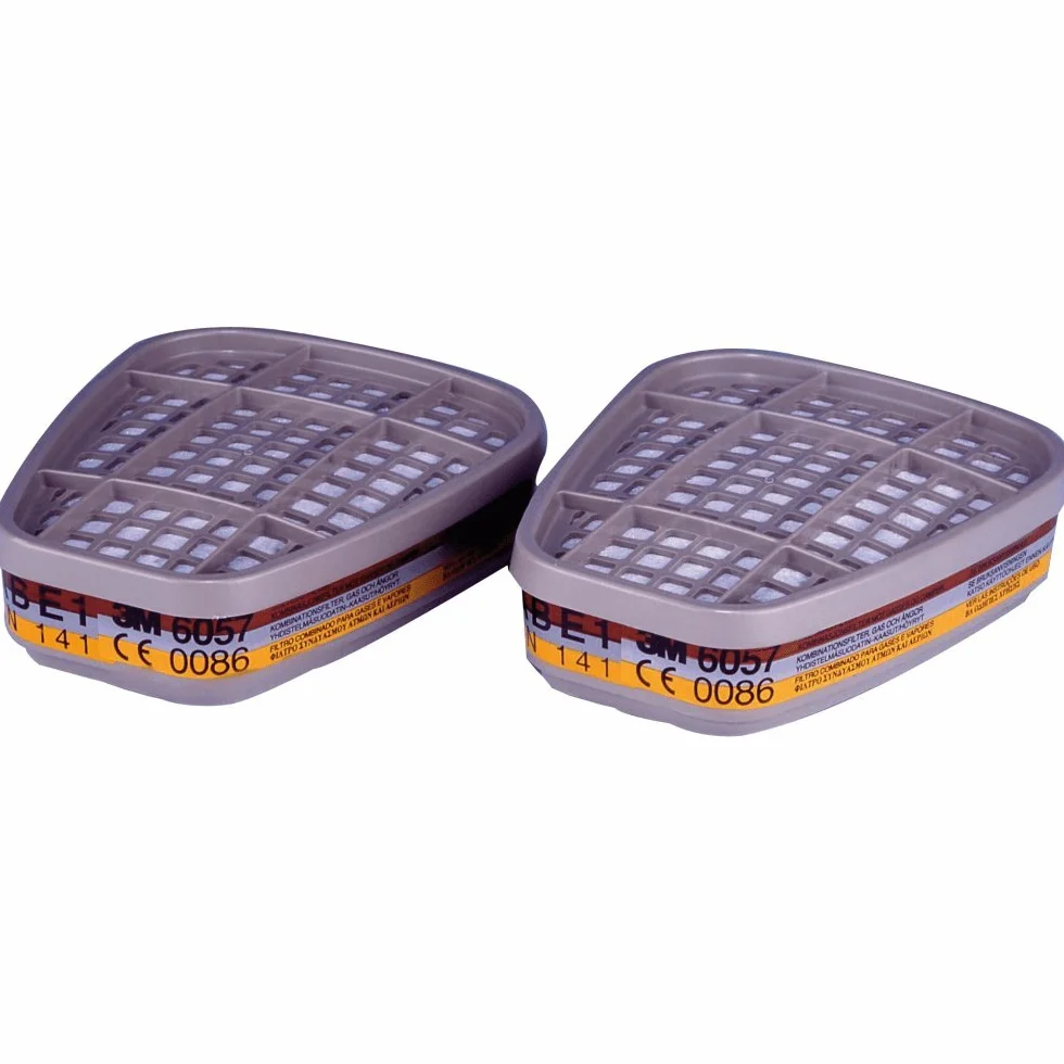 3M 6057 Abe1 Lot de 2 filtres de gaz acides et vapeurs organiques