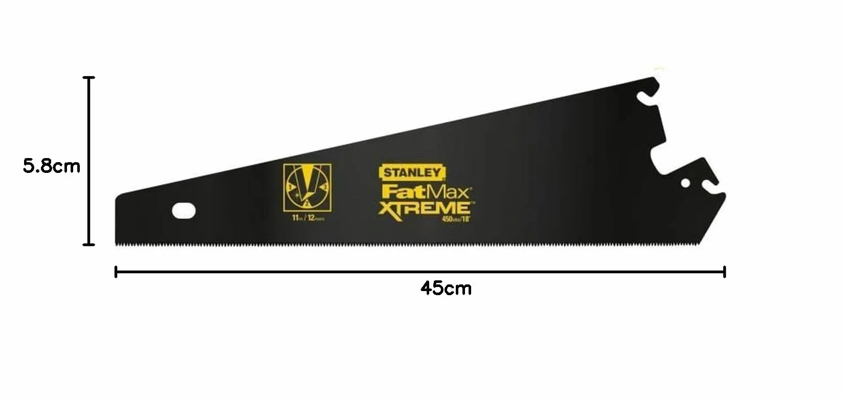 STANLEY - 0-20-204 Lame Xtreme Fine 450 Mm 1P Apl - Gamme FATMAX - Fabriqués En France - Système InstantChange - Denture JetCut 11 Dents - Traitement Blade Armor