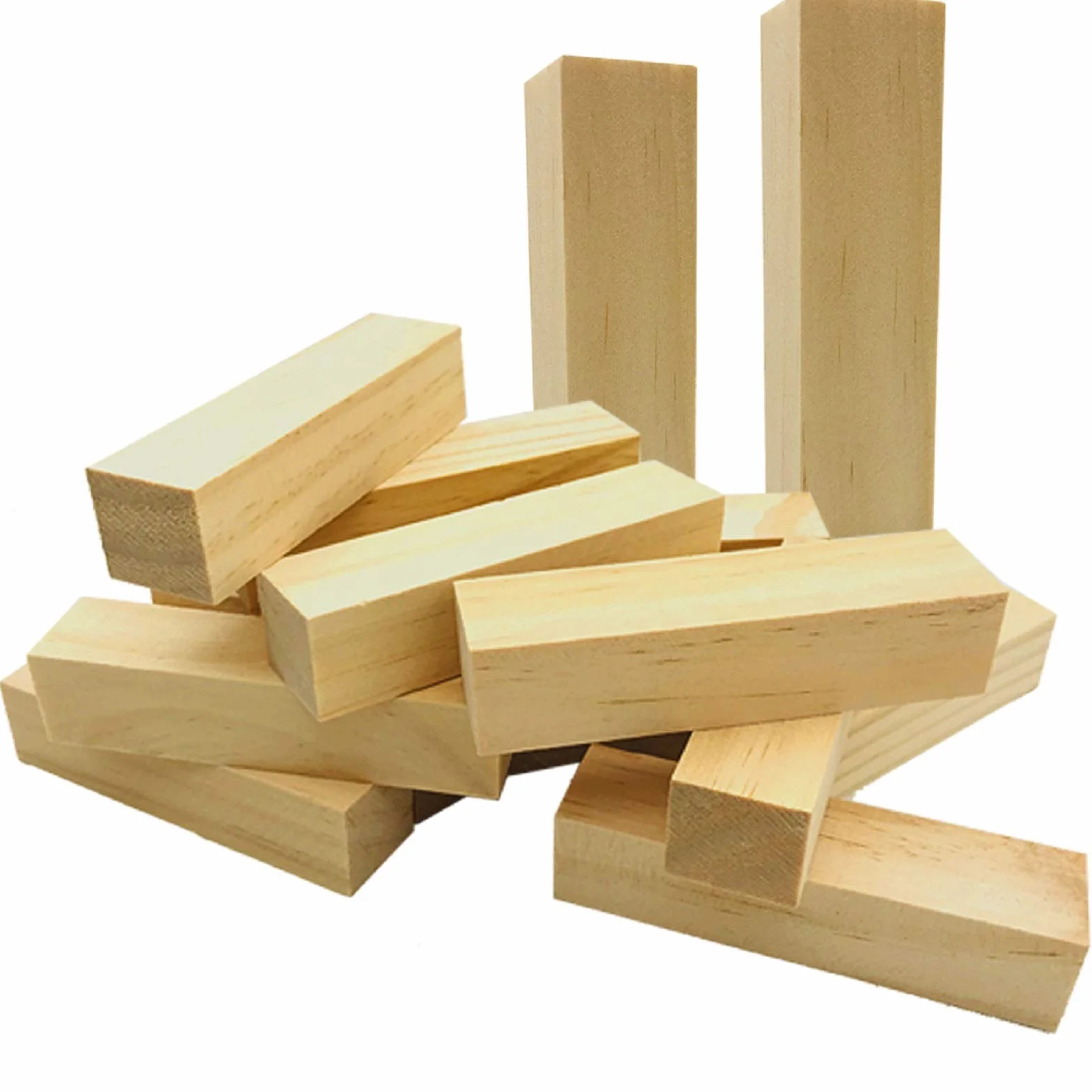 Sculpture De Bois, Fycooler 14PCS Blocs Sculpture En Bois Couleur Naturelle, Tilleul, Résistant à L'Usure - 10x2.5x2.5cm