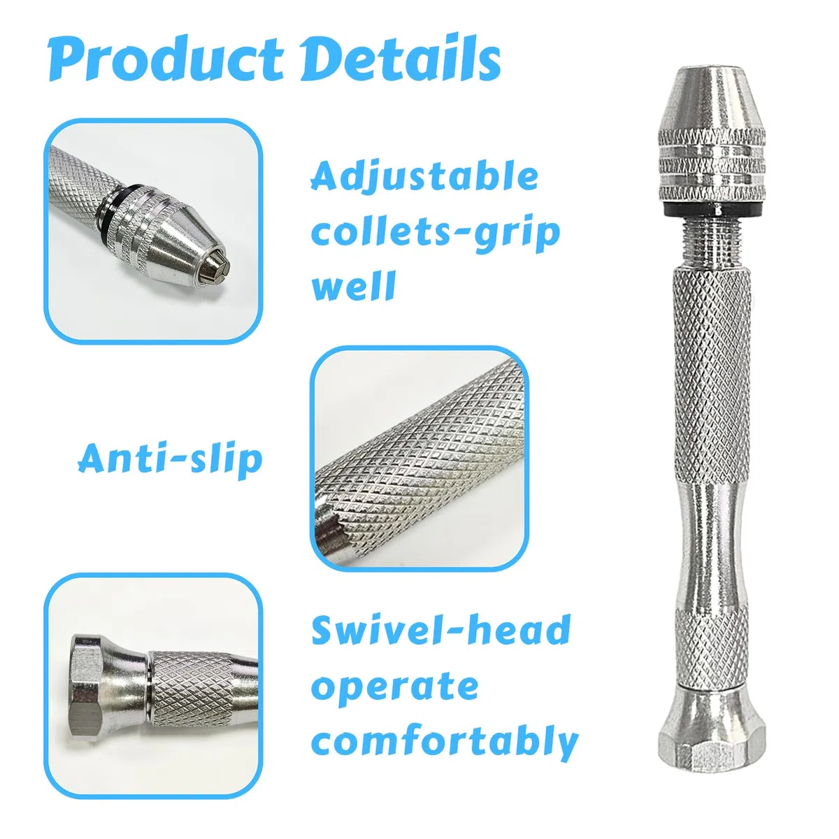 Kit De Perçage Manuel, Mini Perceuse À Étau Pour Moules En Résine, Perceuse De Bricolage Avec Mèches Hélicoïdales De 0.8-3Mm, Petite Perceuse Manuelle Pour L'Artisanat, La Sculpture, Le Modélisme