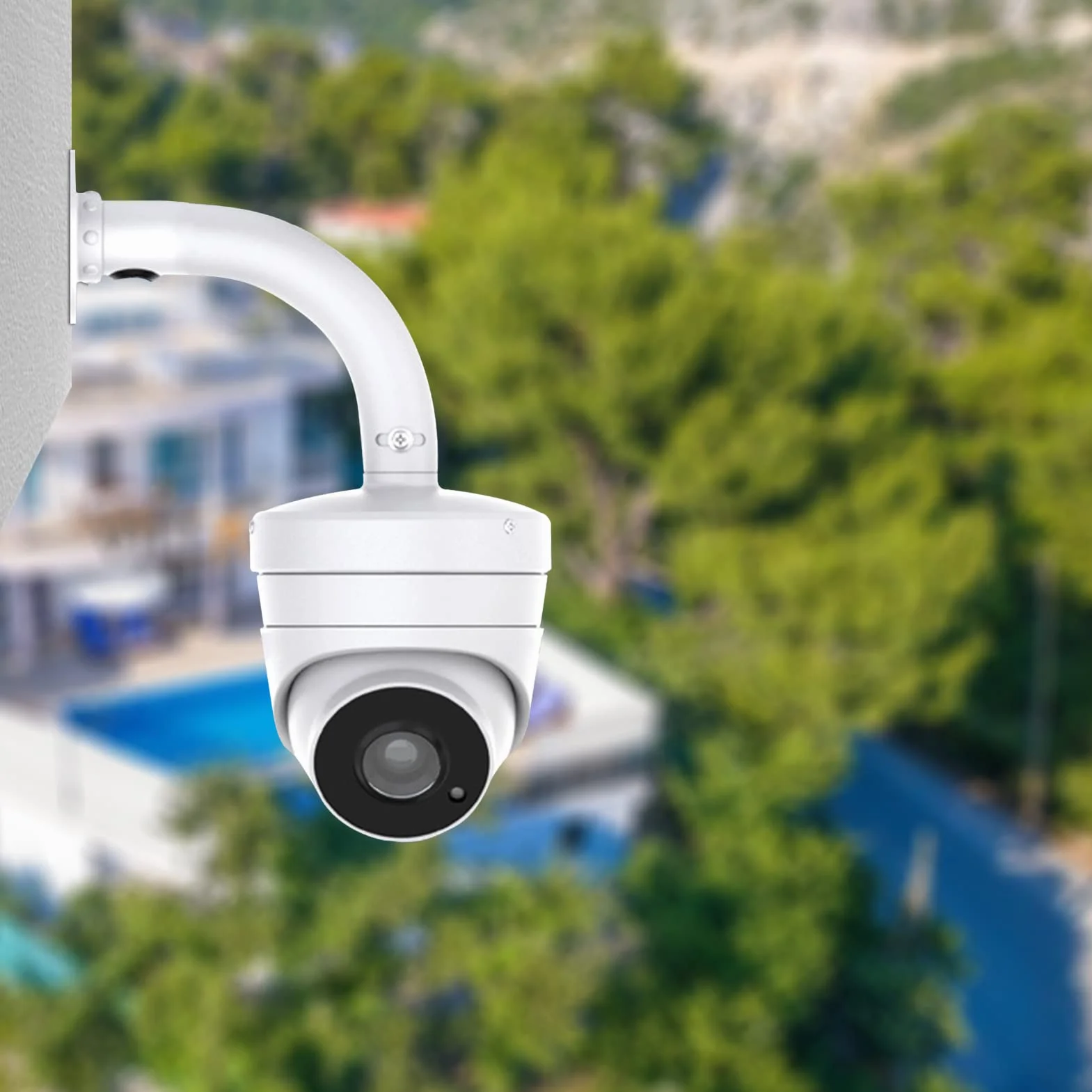WiTi Support montage mural pour caméras dôme IP CCTV, boîte jonction gestion des câbles Support montage universel sur poteau Systèmes surveillance sécurité, Base solide métal Revêtement en poudre