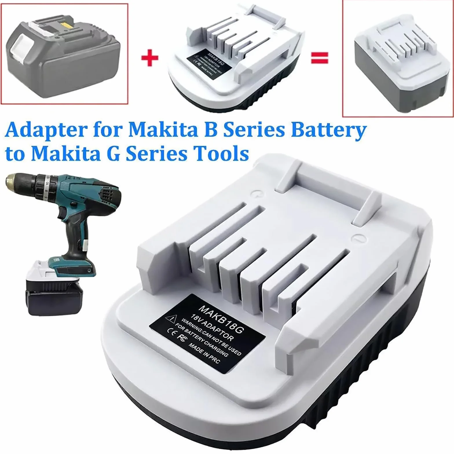 Adaptateur Convertisseur de Batterie pour Batterie Li-ion 18V Série B de Makita vers Série G BL1815G BL1813G