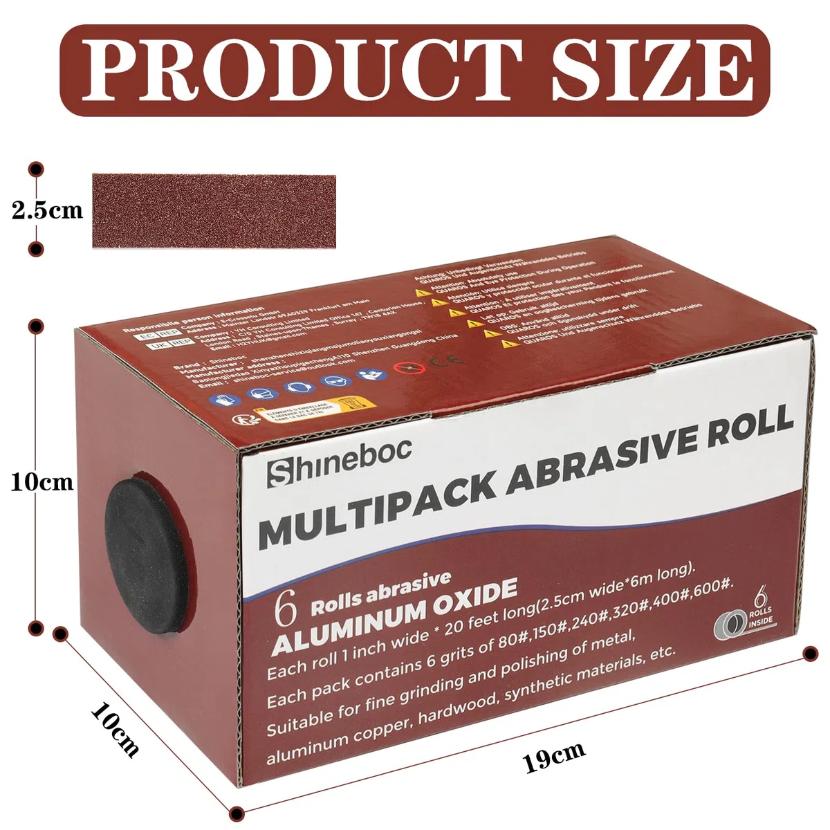 Rouleaux Papier Abrasif Grain 80-600 Papier Poncer Sec et Humide | 25 mm x 6 m pour la Réparation de Meubles en Bois le Ponçage de Métaux, le Polissage de Voitures