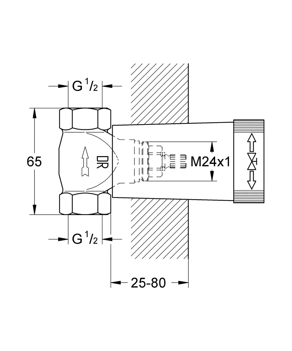 Grohe 29811000 Robinet d'Arrêt Encastré