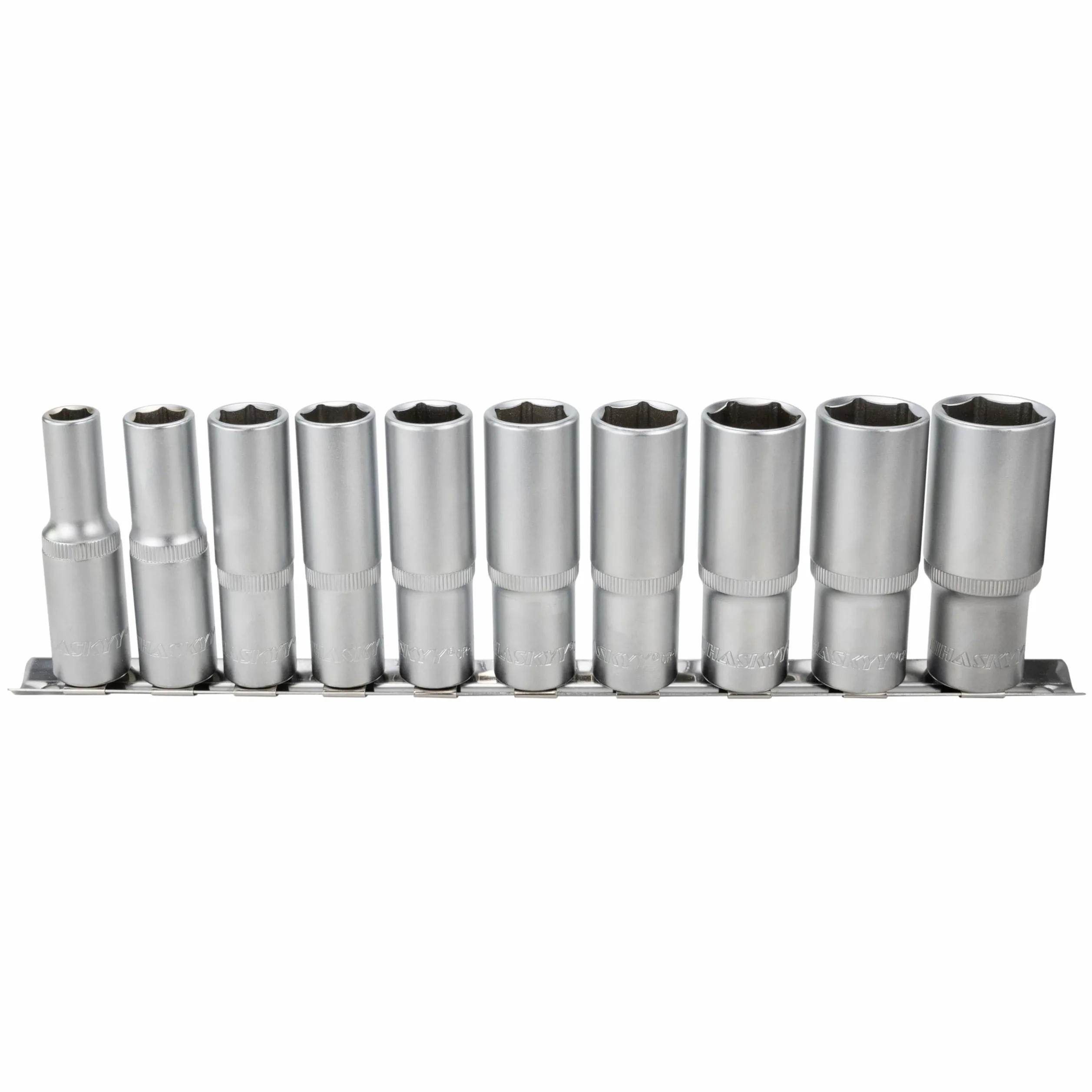 HASKYY Ensemble de douilles longues, écrous profonds, 1/2", 10 – 24 mm, hexagonales, 76 mm, écrous hexagonaux à 6 pans