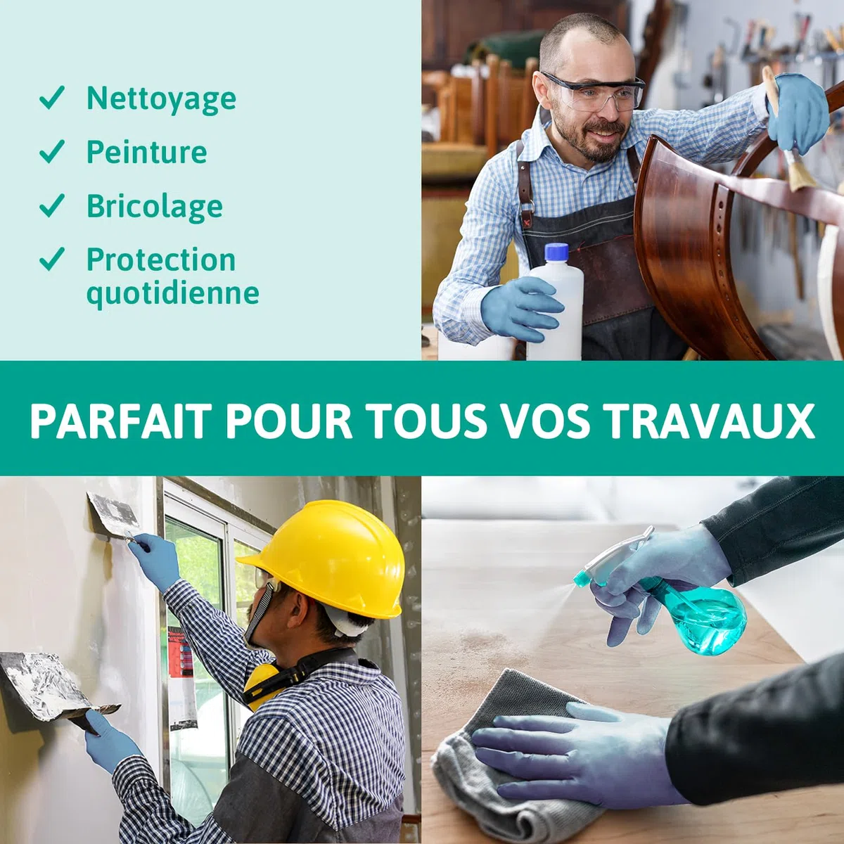 Ansell TouchNTuff 92-665 Gants Jetables en Nitrile, Non Poudrés, Haute Protection Chimique et Mécanique, Contact Alimentaire, Sécurité Industrielle, Sans Latex, Bleu, Taille S (100 Gants)