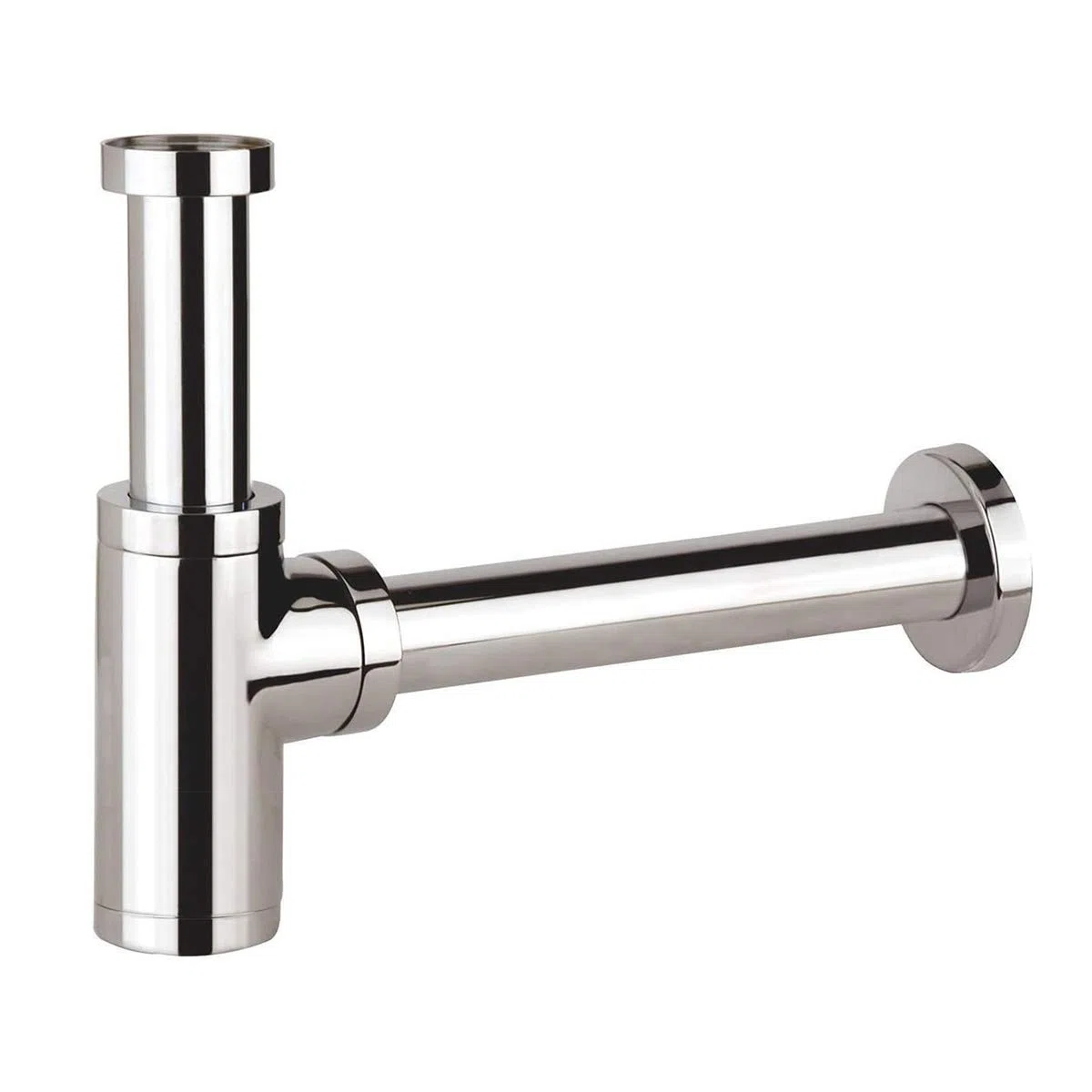 Laiton Siphon de Lavabo, Keymark Universel Siphon Design 1 1/4 x 32mm, Piège à Déchets avec Extra Long Tube d'extension 200mm, Anti Odeur Anti-fuite, Chromé