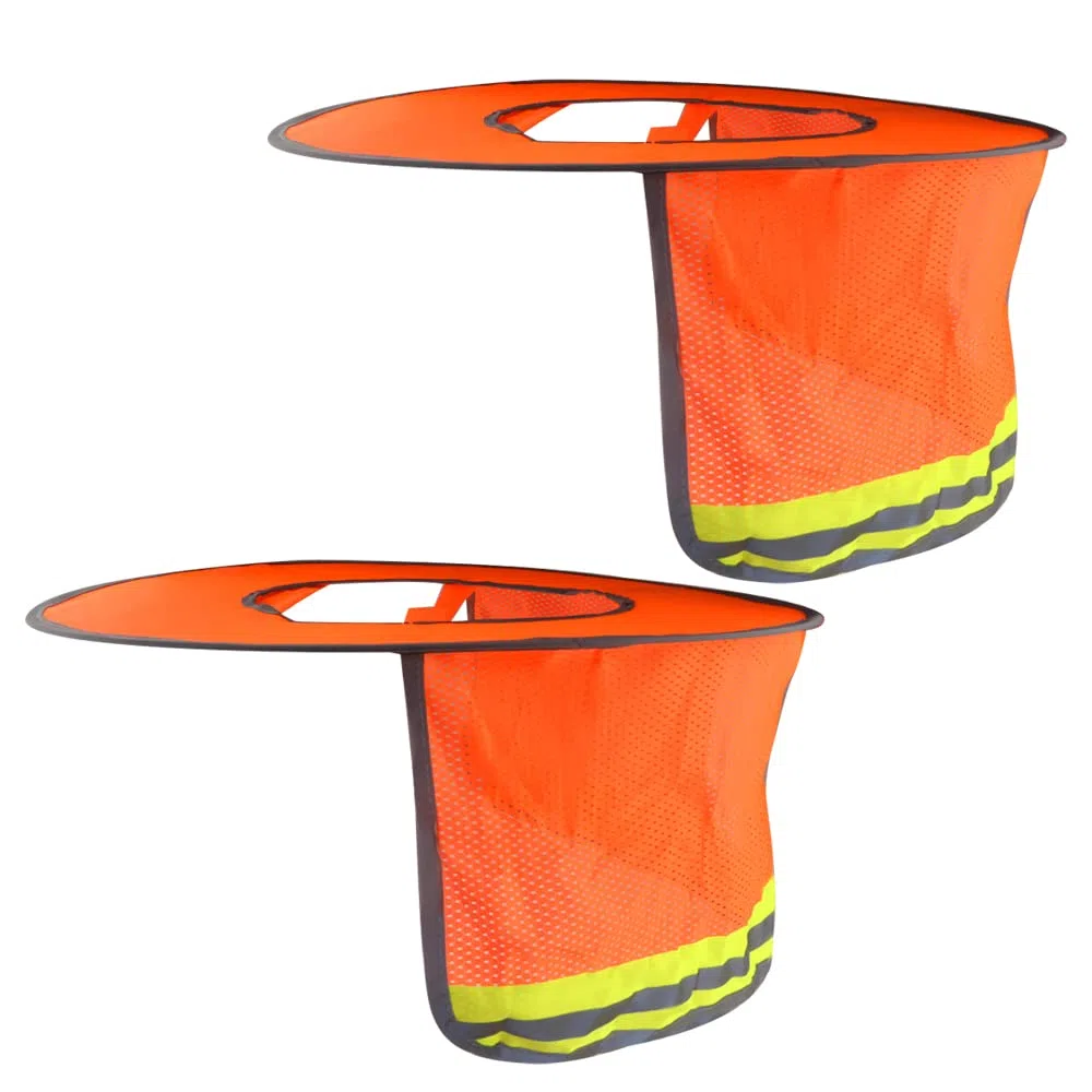 WMYCONGCONG Casque de protection solaire à bord complet en maille avec bande réfléchissante pour chantier de construction en plein air, accessoires de casque de sécurité, haute visibilité