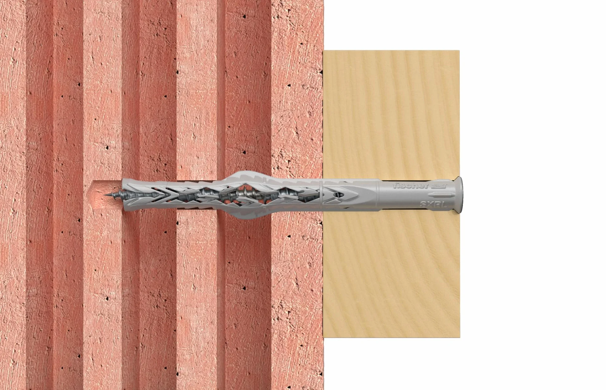 fischer Lot de 100 chevilles à tige longue SXRL 8 x 80, chevilles à expansion de qualité supérieure pour vis à bois et aggloméré, chevilles en nylon pour un maintien optimal dans les fixations dans le