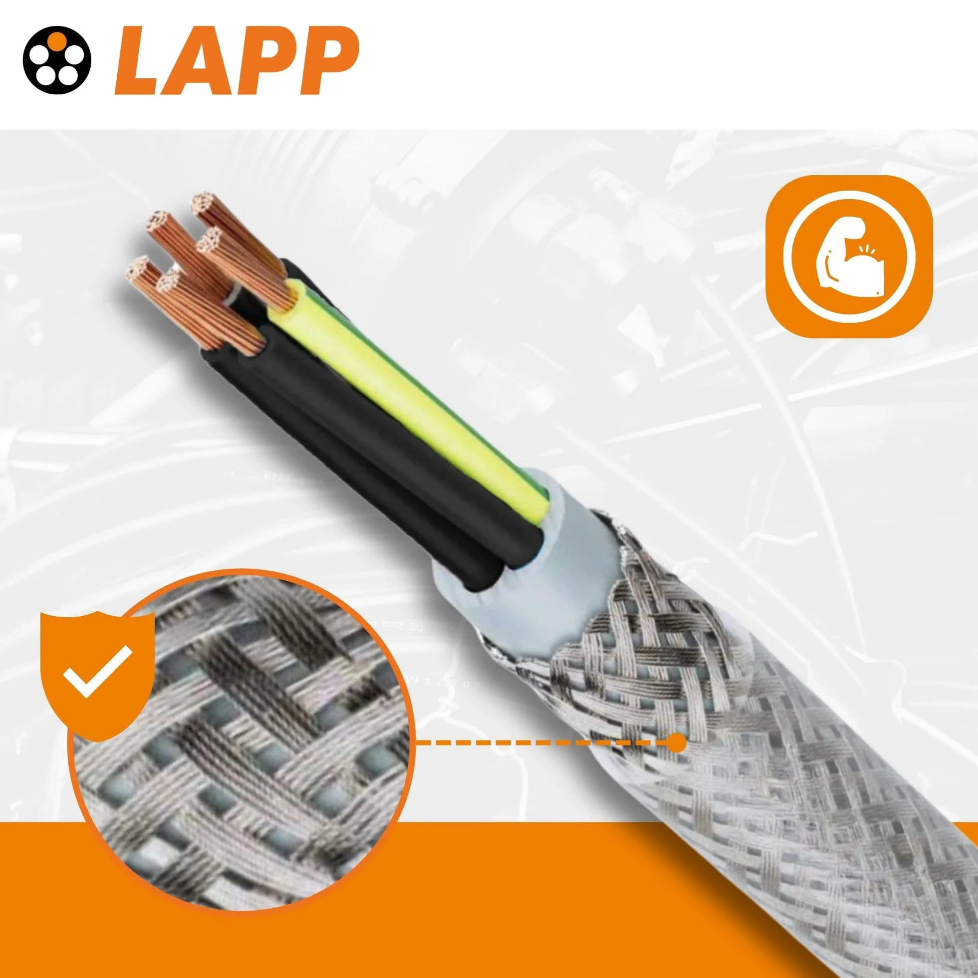 Lapp 1135403 Ölflex Classic 110 CY Câble de Commande Blindé 3G2,5 mm², 10 m | Câble blindé à 3 fils en PVC transparent, résistant aux produits chimiques, idéal pour environnements critiques CEM