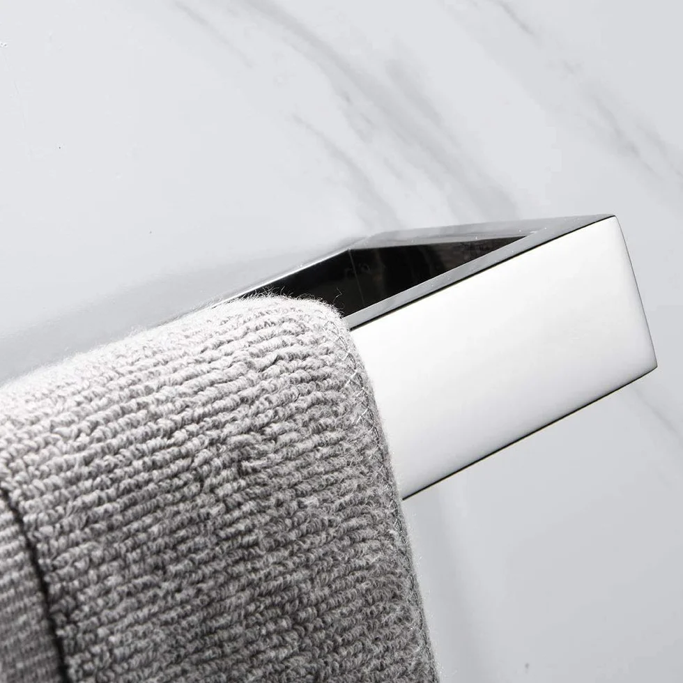 Anneau Porte-Serviette SUS 304 Acier Inoxydable Chrome Salle de Bain Porte-Serviette Mural Accessoires Auto-adhésif (Argent)