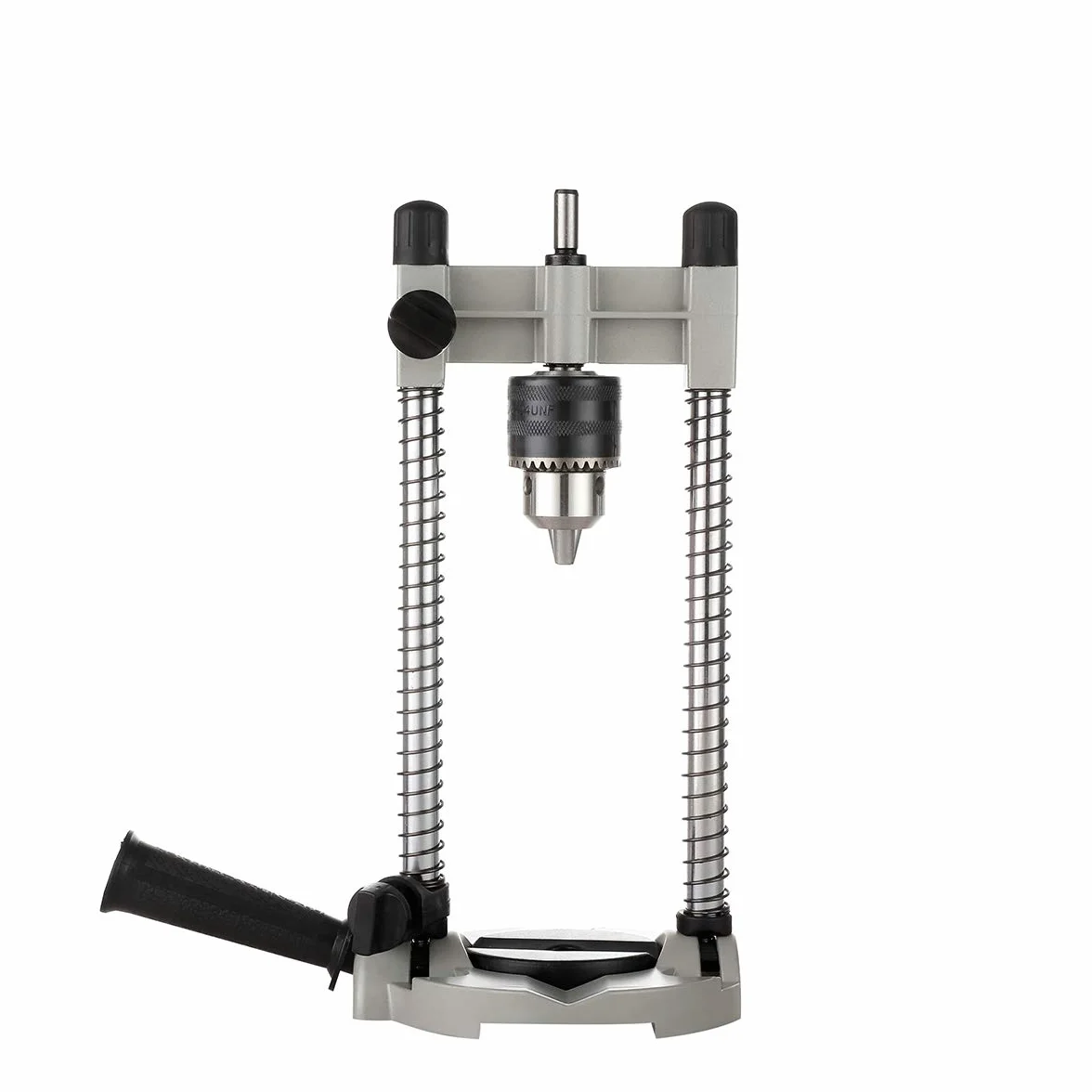 TOPWAY Support de Forage avec Mandrin 13mm, Attachement de Guide de Perçage Mobile Multi-angle pour perceuse électrique 1/2" et 3/8" 105414