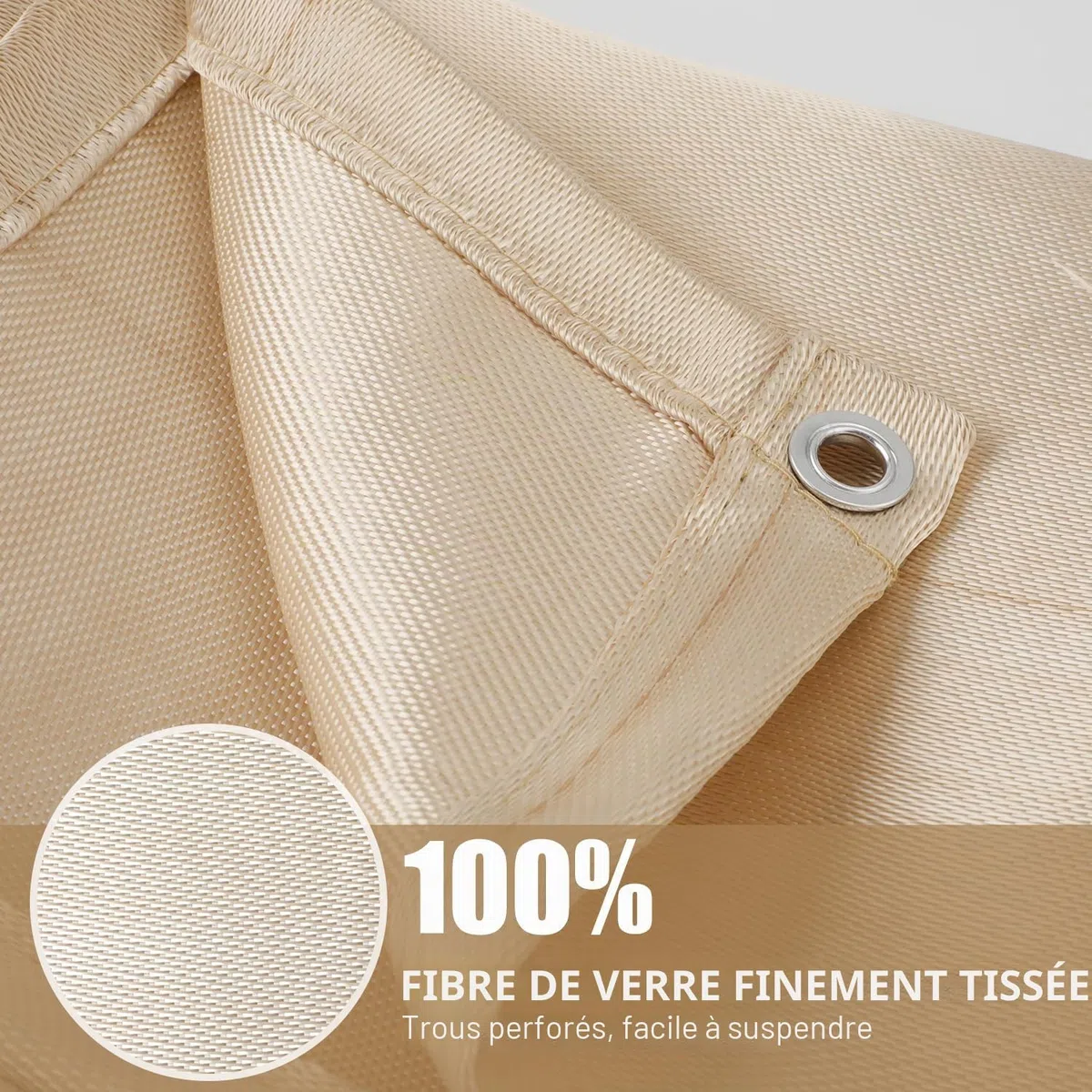 Couverture de Soudage Ignifuge, 180x120cm Rideau de Soudage 8mm d'Épaisseur Couverture Ignifuge avec Oillets Rideau de Soudure d'Isolation Thermique pour Poêle de Camping Barbecue