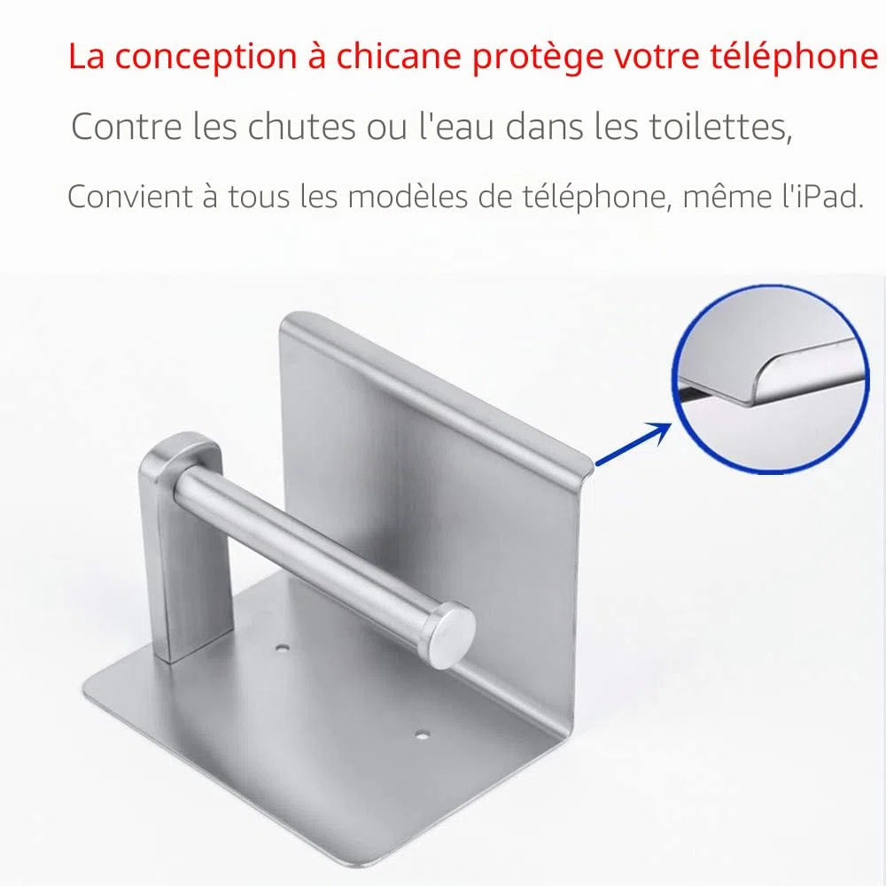 Porte-Rouleau de Papier Toilette, Porte-Papier hygiénique Moderne brossé en Acier Inoxydable SUS 304 avec étagère de téléphone, Accessoire de Cuisine de Salle de Bain F928-03D