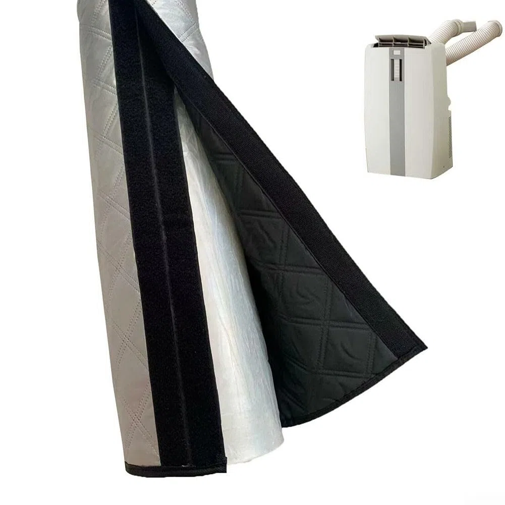 DAZZLEEX Housse de tuyau de climatiseur, housse de tuyau d'air portable isolante pour une installation facile 150 x 53,3 cm (argent)