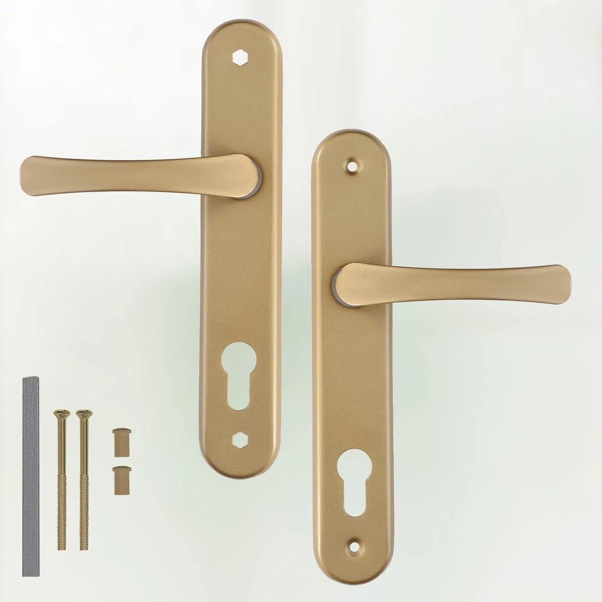 KOTARBAU poignée de Porte 90 mm Gauche Droite pour Cylindre profilé doré Ensemble de Porte ferrure de Porte poignée de Porte poignée de Porte Ensemble de poignées poignée de Porte en Aluminium