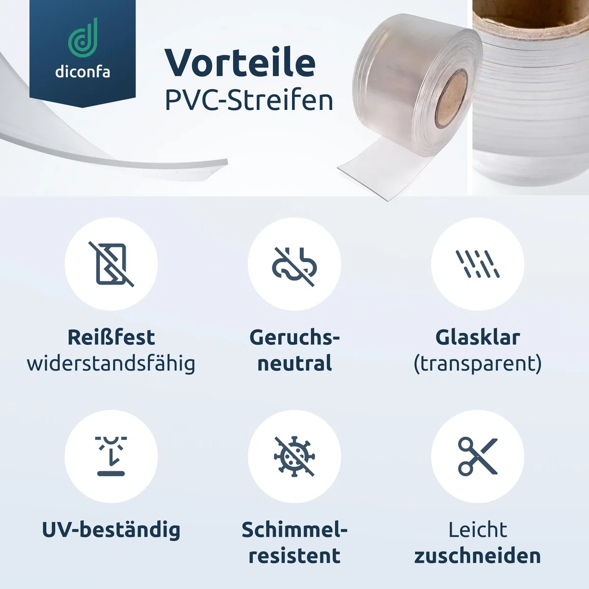 diconfa Plaque PVC Transparente sur Mesure 1mm d'épaisseur - 0,1 à 1,5 m de Largeur - 0,1 à 10 m de Longueur (500 x 3300 x 1 mm) Bâche en Plastique Claire Nappe Tapis de Protection sous-Couche