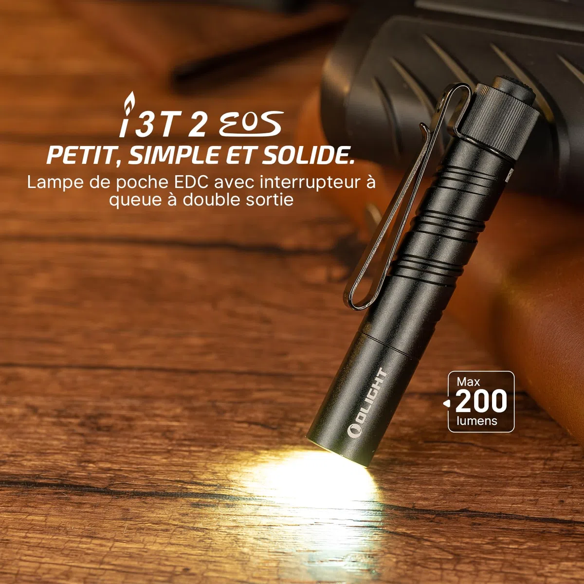 OLIGHT I3T 2 EOS Mini Lampe de Poche EDC à LED 300 Lumens Portée 80m Étanche IPX12 Pile AAA avec Interrupteur arrière pour Le Camping, La Chasse, L'outdoor et Les Urgences