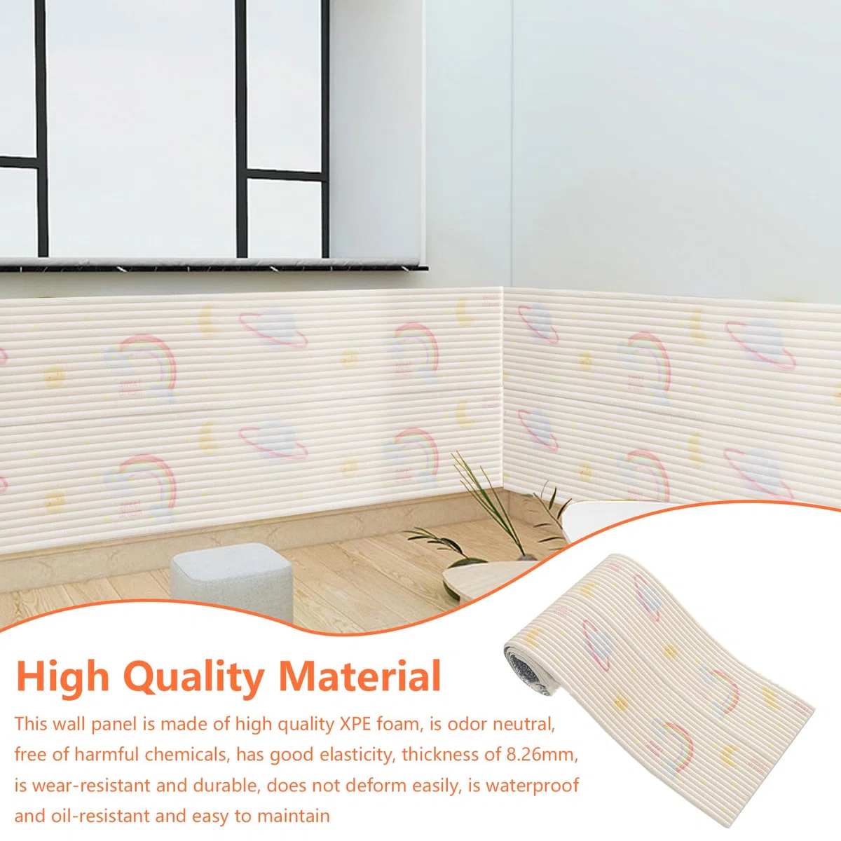 Panneaux Muraux Capitonnés, 40 * 200cm Coussins Muraux Anti-Collision Autocollants Panneaux Muraux 3D Capitonnés Décoration Protection Murale pour Salon Et Chambre