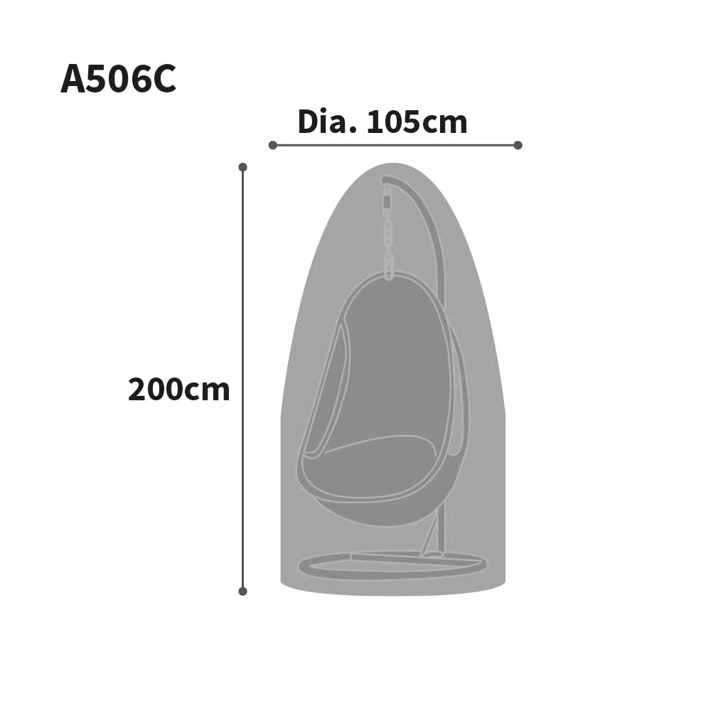 Bosmere Housse de chaise suspendue toutes saisons, 100 % imperméable, protection UV, tissu Oxford 600D très résistant, L105 x L105 x H200 cm, A506C