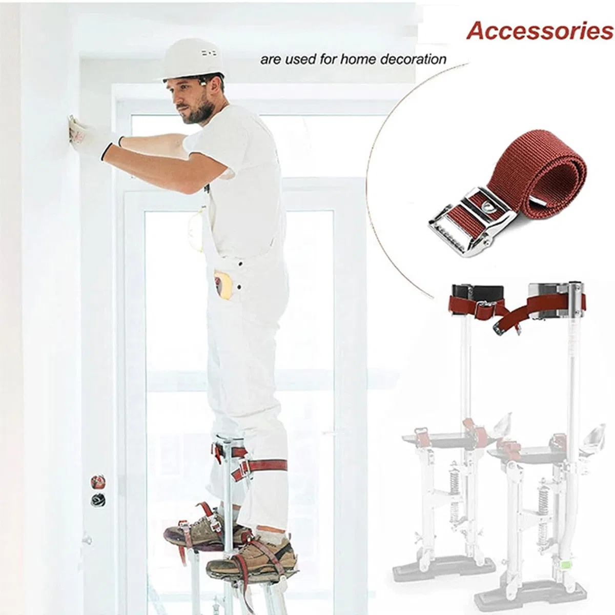 Sangles de Jambe pour échasses pour cloisons sèches, Bande de Jambe pour échasses - 2 pièces de Rechange réglables pour échasses de cloison sèche - Bande de Jambe pour échasses Polyvalente
