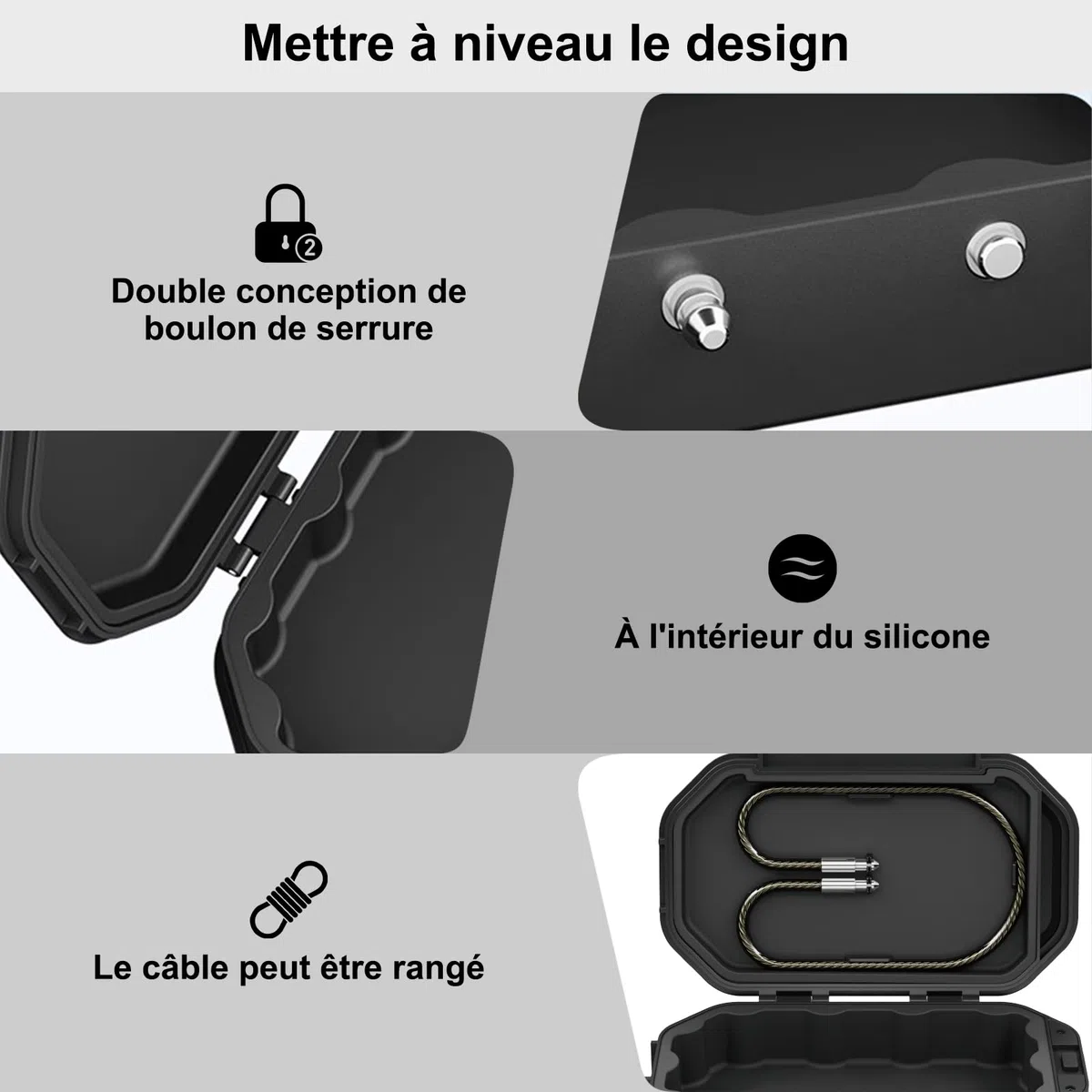 [IP68 & 2 Tête Verrou]Diyife Coffret Fort Portable Sécurisé, 4 Chiffres Combinaison Petit Coffre Fort, Doublure en Silicone, Câble en Acier Amovible-Anti-Coupure et Anti-Perte, pour Maison Hôtel Plage