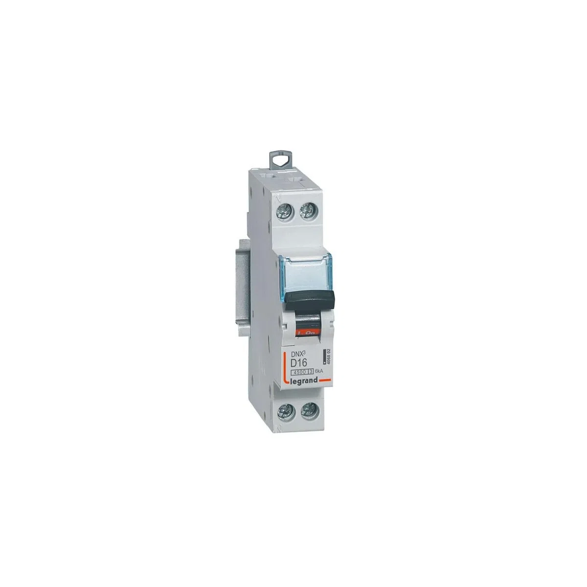 406802 Disjoncteur Legrand 16A unipolaire + neutre DX3 - courbe D - 4,5/6kA - À vis - 1 module