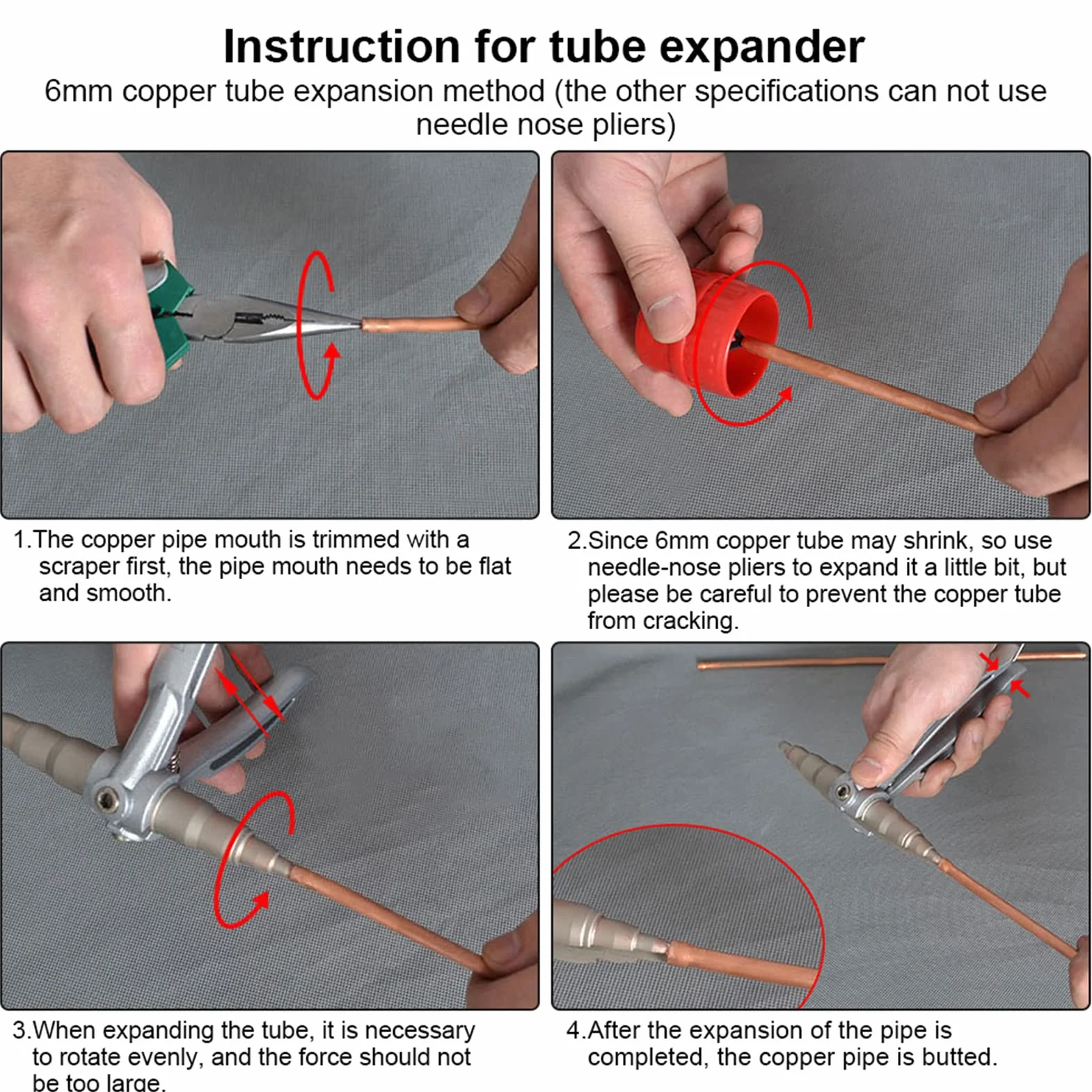 Stainless Steel Manual Copper Tube Expander, Air Conditioner Maintain Repair Hand Expanding Tool, Conditionneur d'outil d'emboutissage de Manuel pour Réparation de Climatiseur 6-22 mm