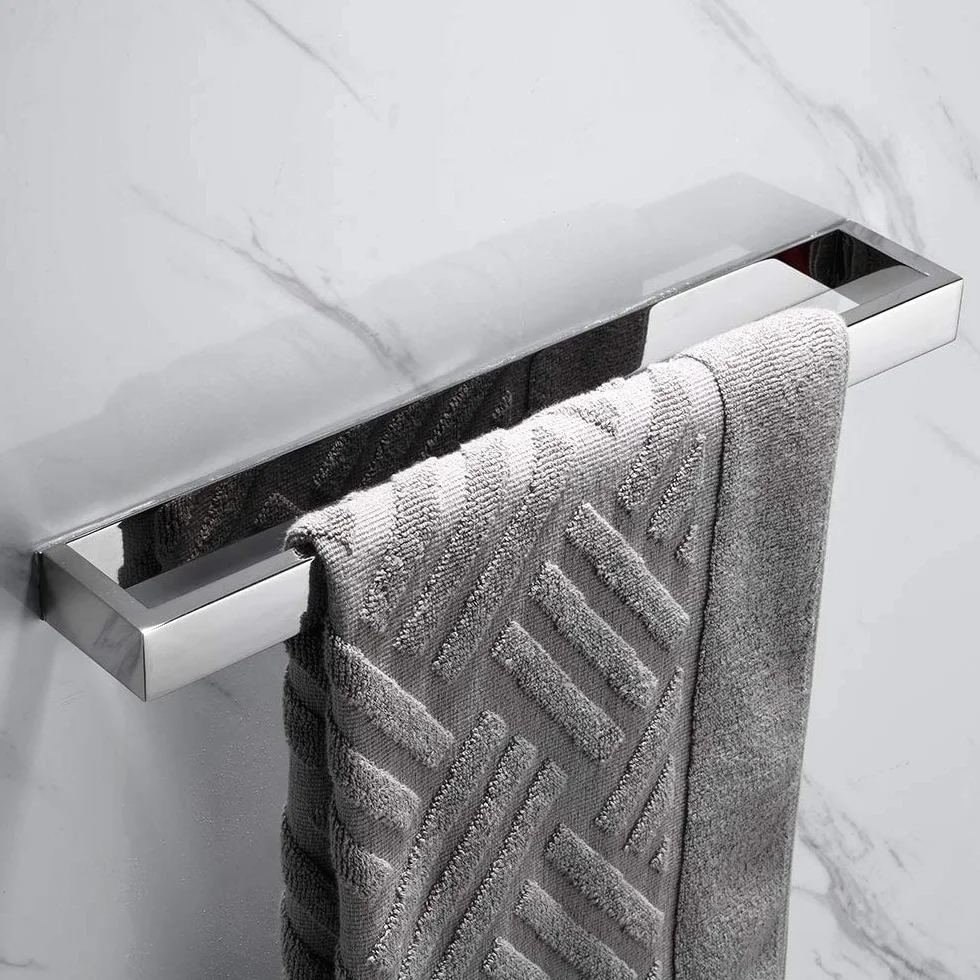 Anneau Porte-Serviette SUS 304 Acier Inoxydable Chrome Salle de Bain Porte-Serviette Mural Accessoires Auto-adhésif (Argent)
